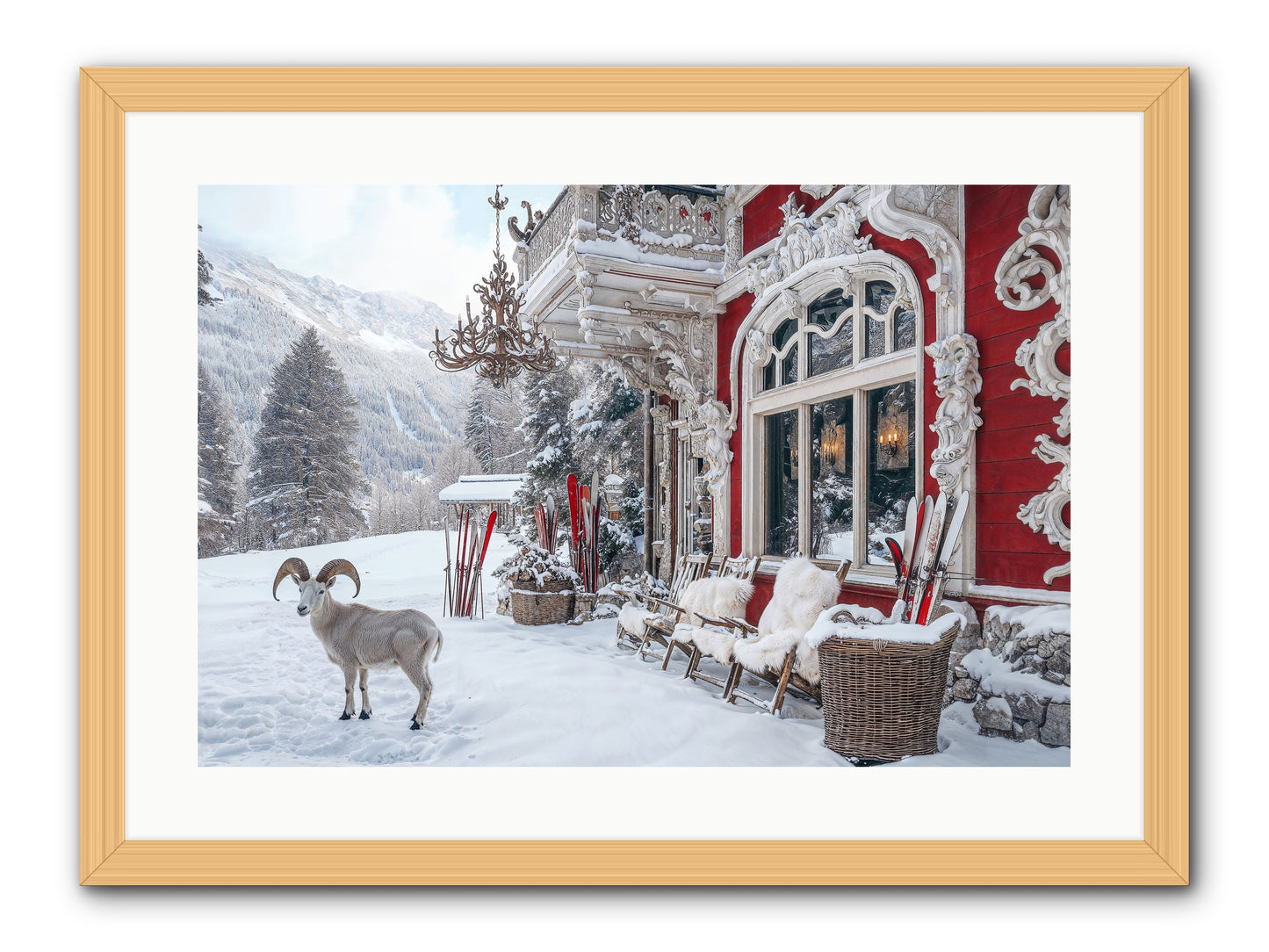 Schnitzel & Sherry Chalet No.2 -- Framed Print - Natural 24x16