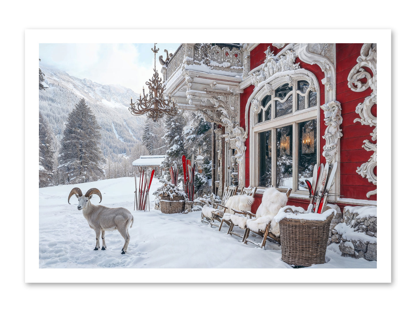 Schnitzel & Sherry Chalet No.2 -- Loose Canvas Print 24x16