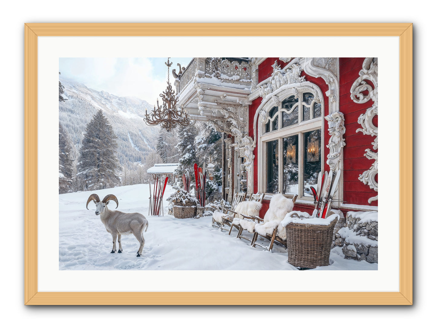 Schnitzel & Sherry Chalet No.2 -- Framed Print - Natural 30x20