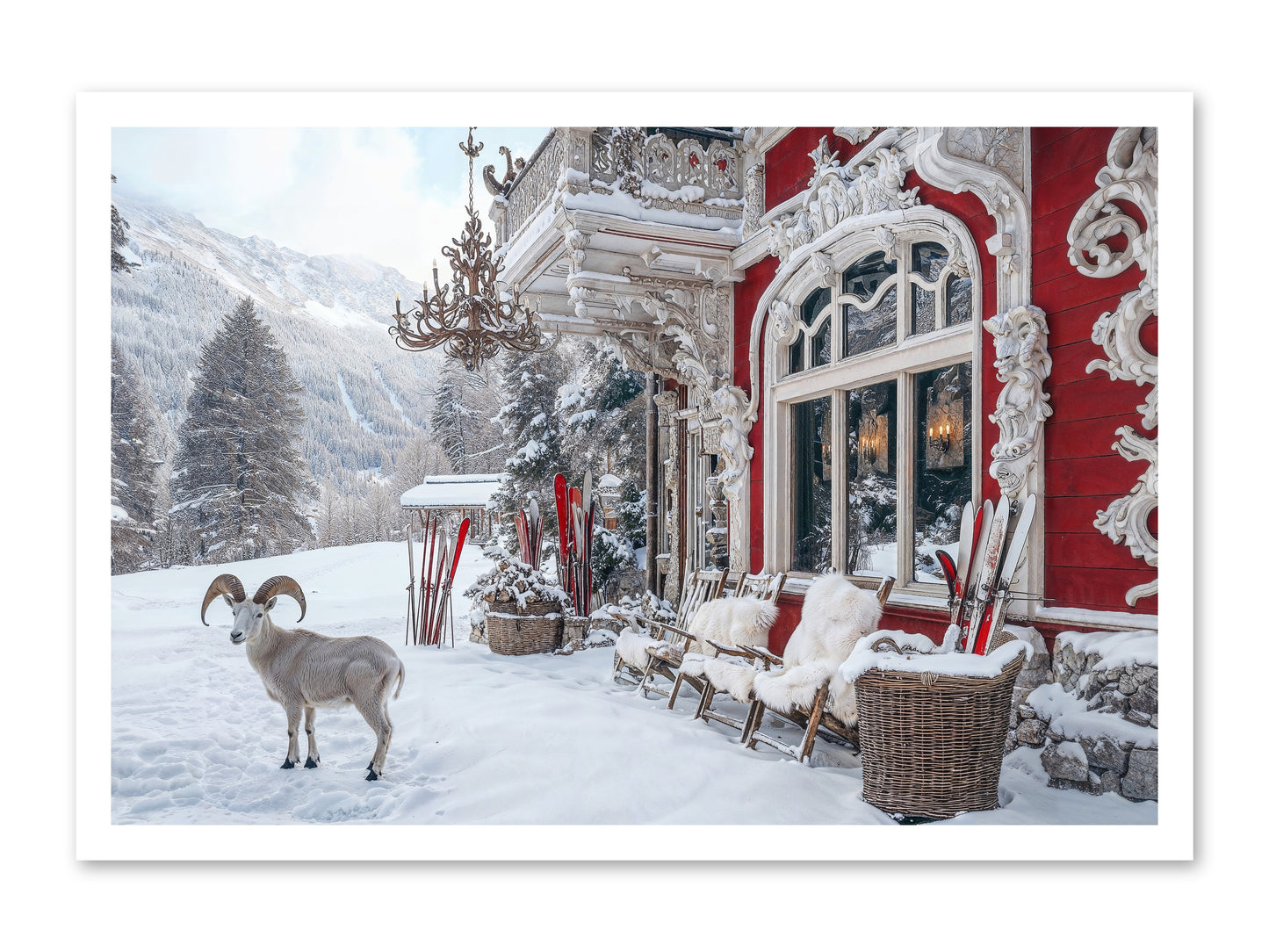 Schnitzel & Sherry Chalet No.2 -- Loose Canvas Print 30x20