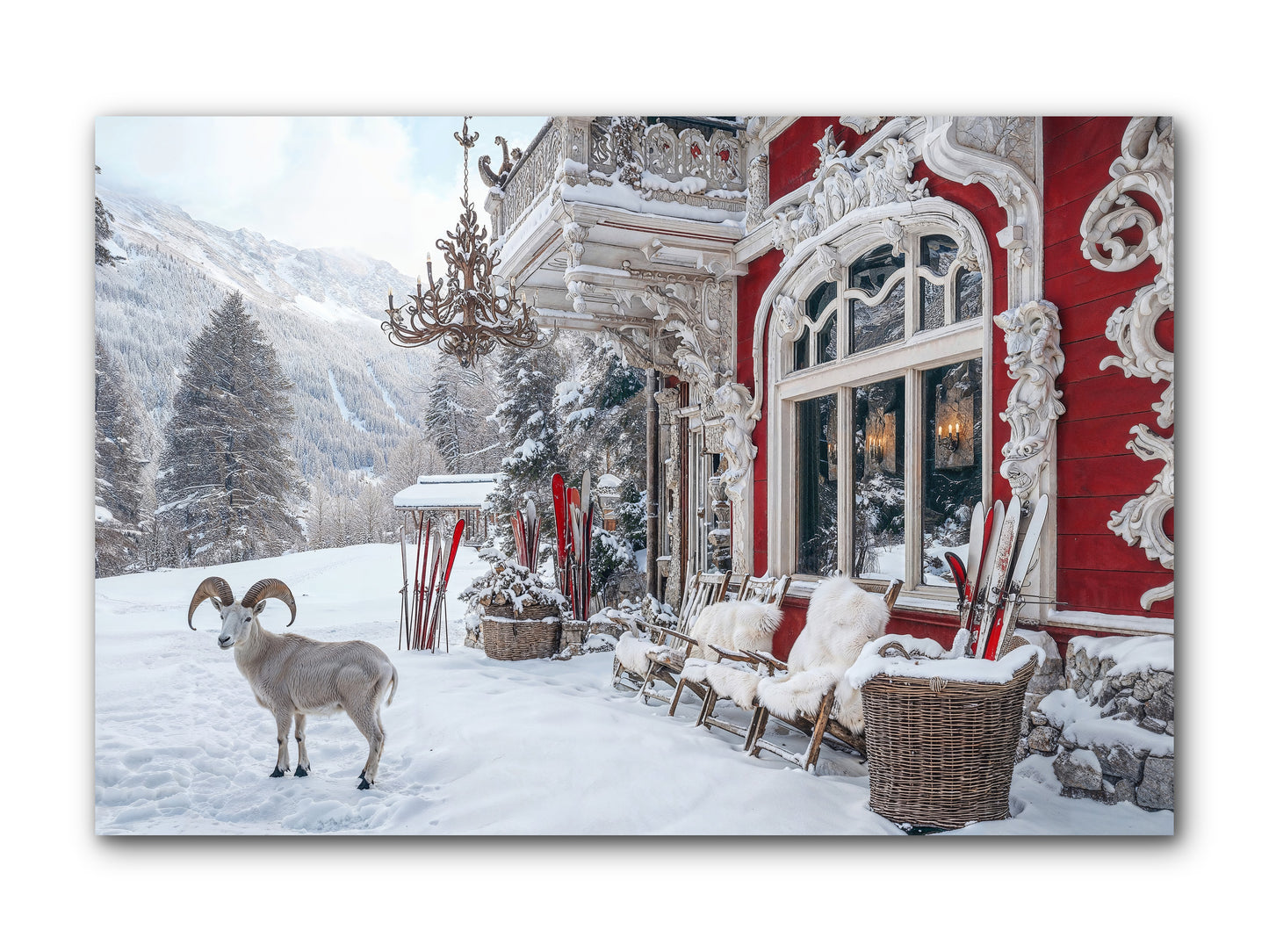 Schnitzel & Sherry Chalet No.2 -- Wrapped Canvas 12x8