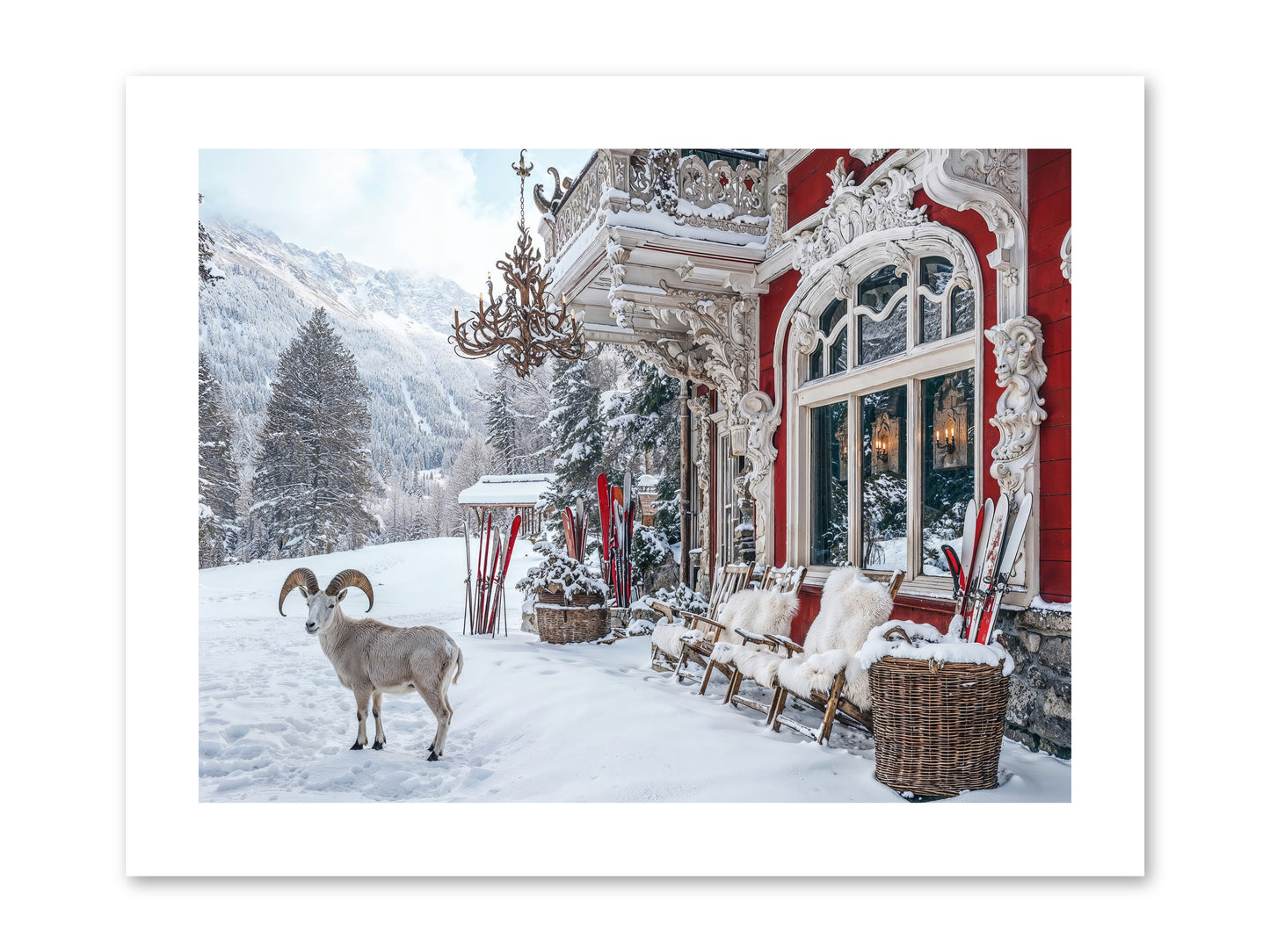 Schnitzel & Sherry Chalet No.3 -- Loose Canvas Print 12x9
