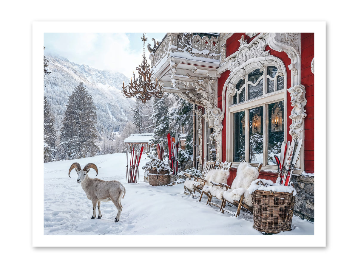 Schnitzel & Sherry Chalet No.3 -- Loose Canvas Print 24x18