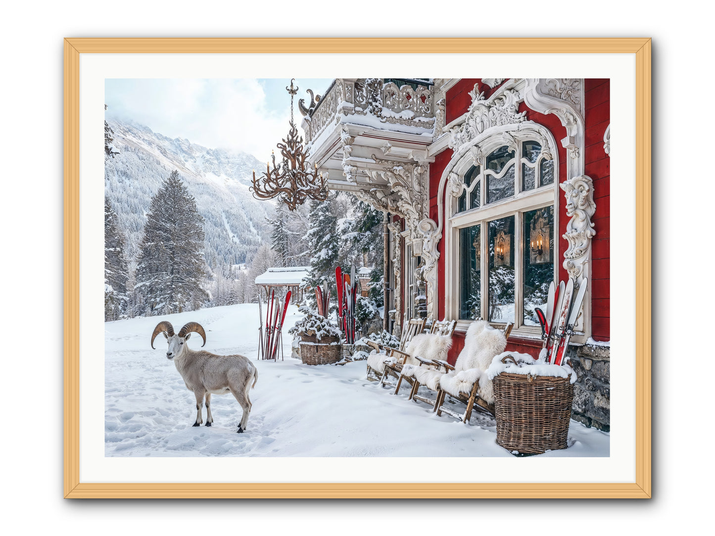 Schnitzel & Sherry Chalet No.3 -- Framed Print - Natural 40x30