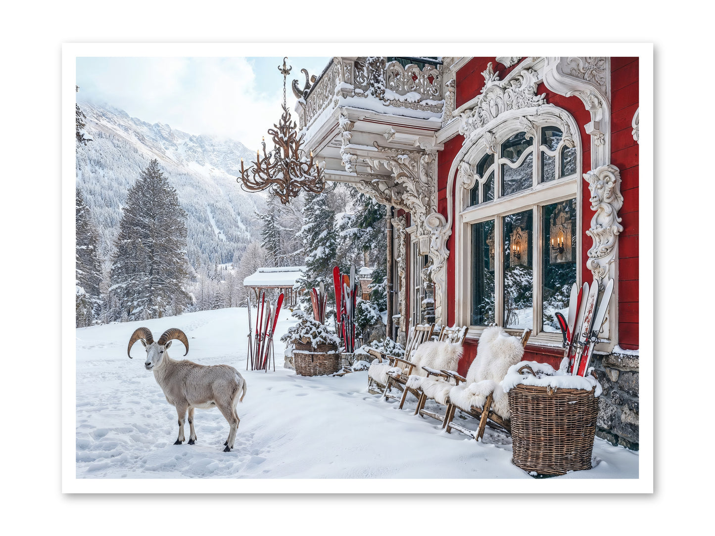 Schnitzel & Sherry Chalet No.3 -- Loose Canvas Print 40x30