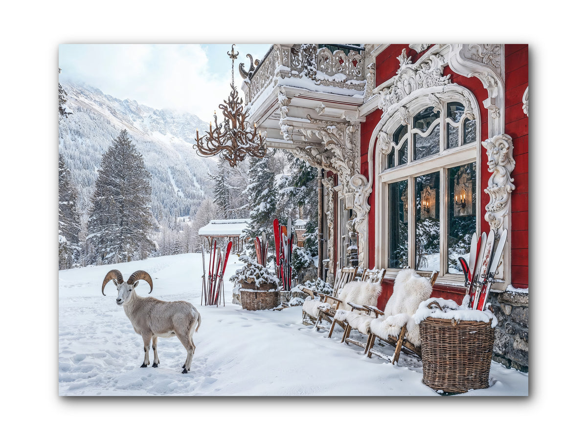 Schnitzel & Sherry Chalet No.3 -- Wrapped Canvas 12x9