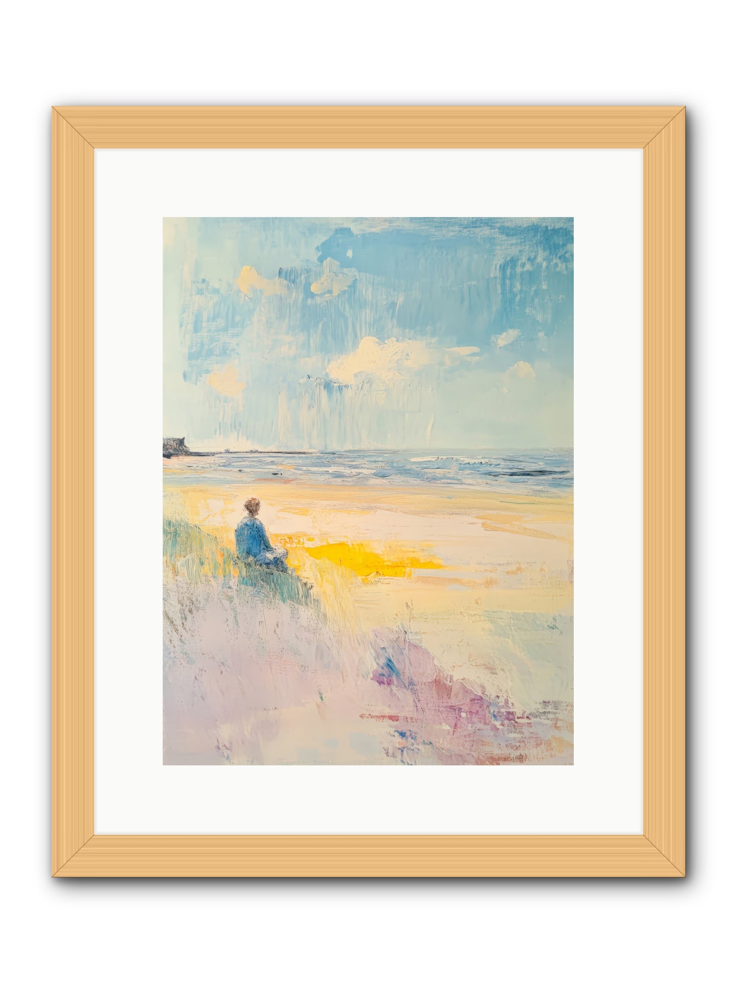 Sea And Soul -- Framed Print - Natural 12x16