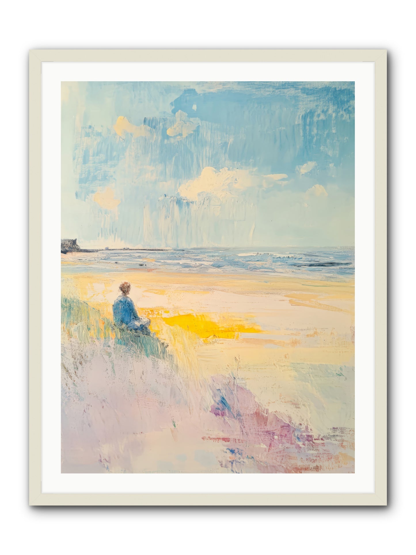 Sea And Soul -- Framed Print - White 30x40