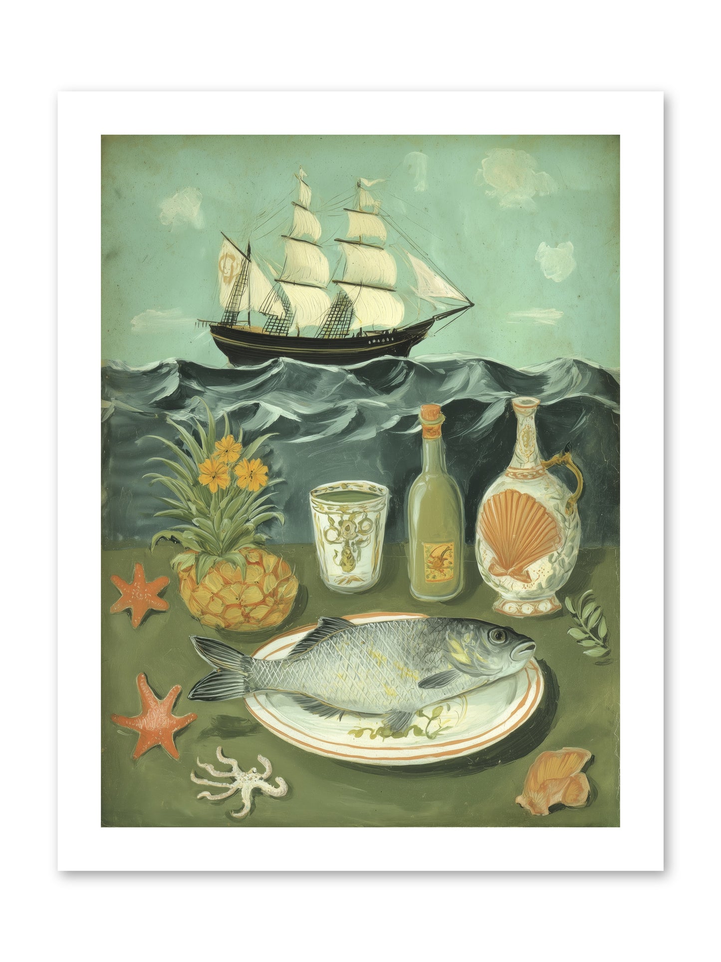 Sea Captain's Log -- Paper Print 12x16