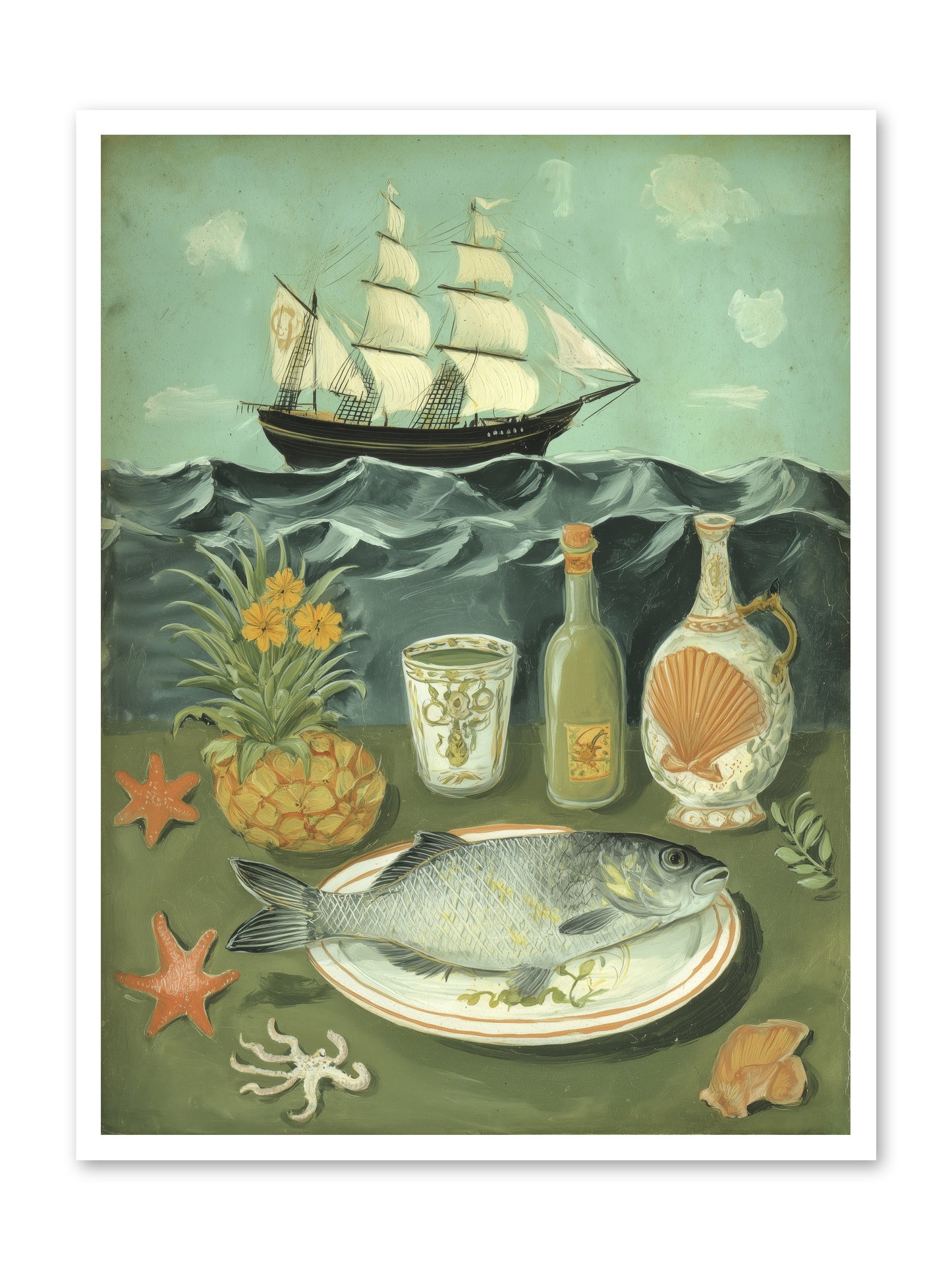 Sea Captain's Log -- Paper Print 30x40