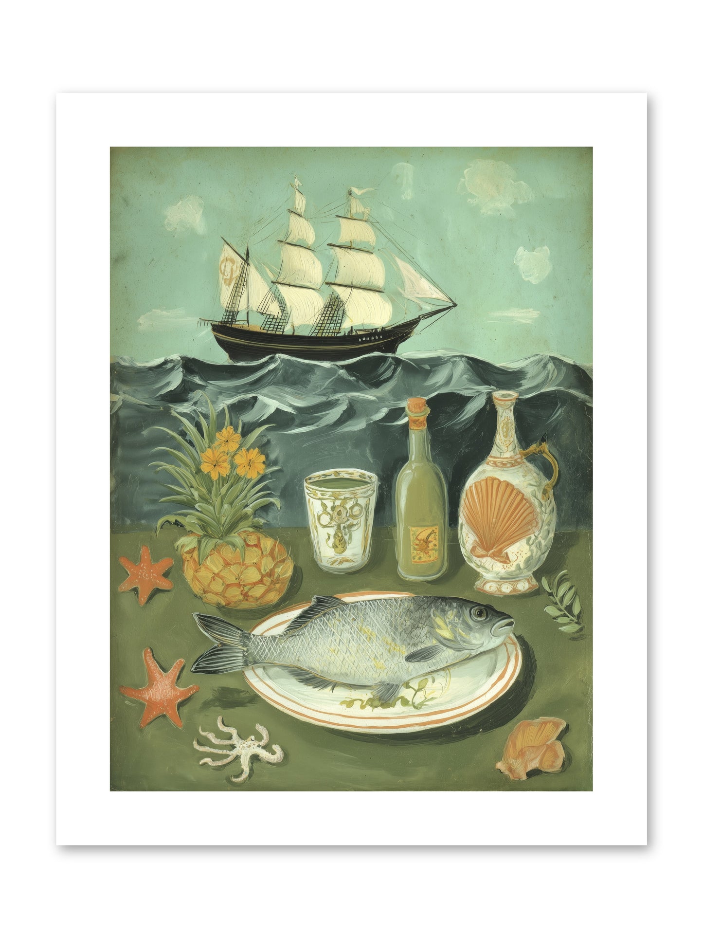 Sea Captain's Log -- Paper Print 9x12