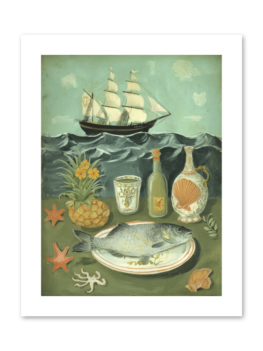 Sea Captain's Log -- Paper Print 9x12