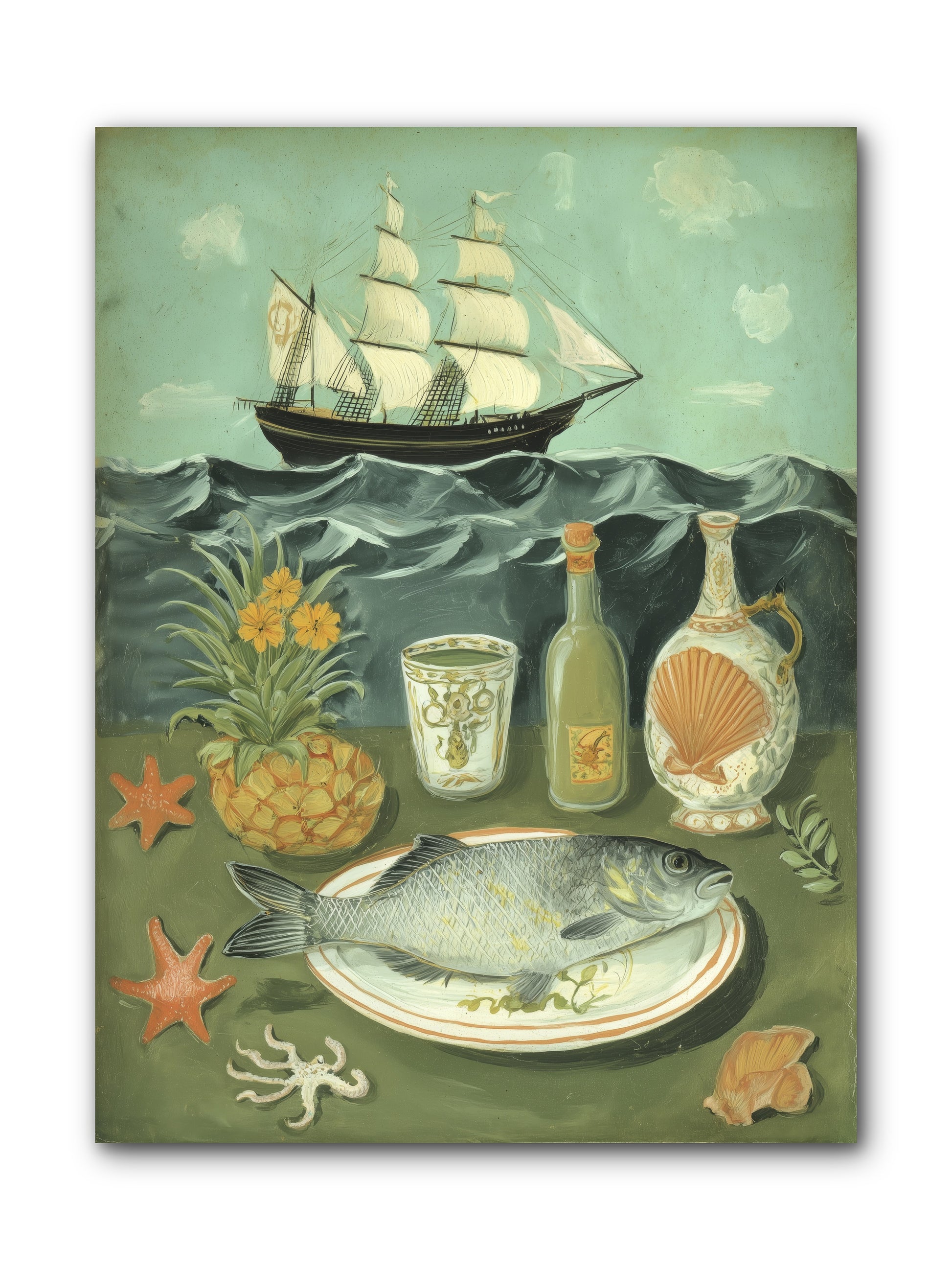Sea Captain's Log -- Wrapped Canvas 9x12