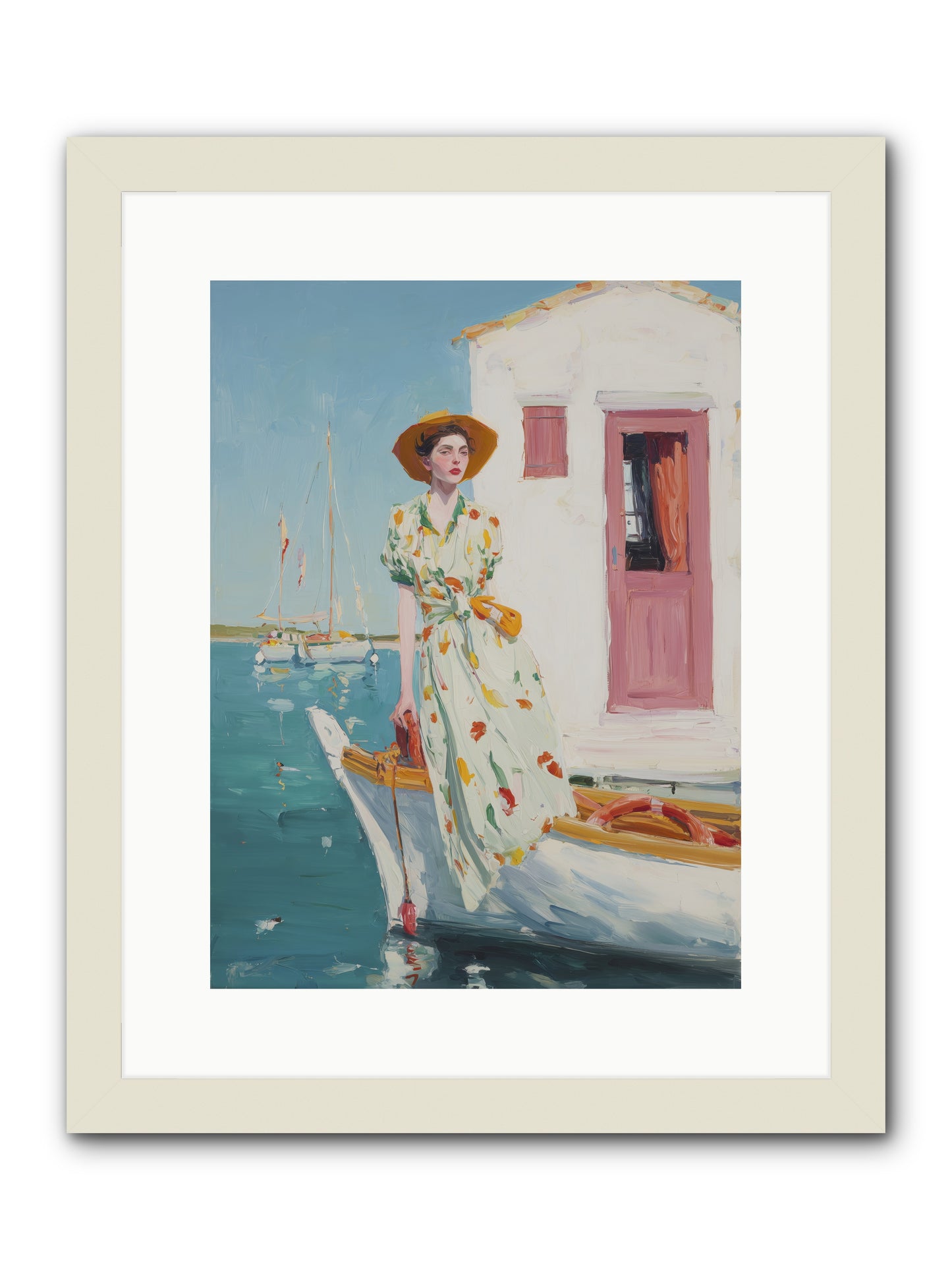 Sea Conquest -- Framed Print - White 12x16