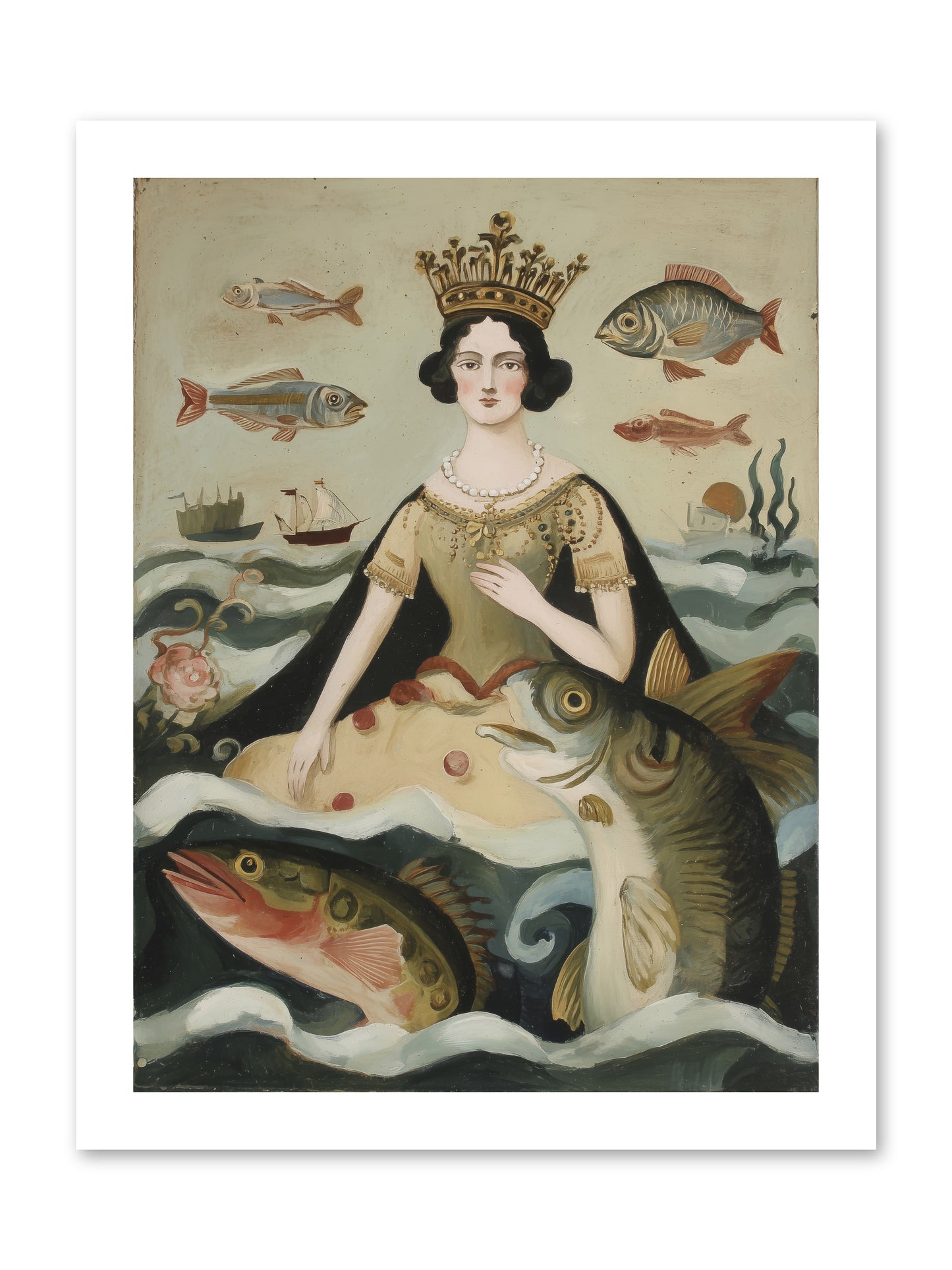 Sea Goddess Rising -- Loose Canvas Print 12x16