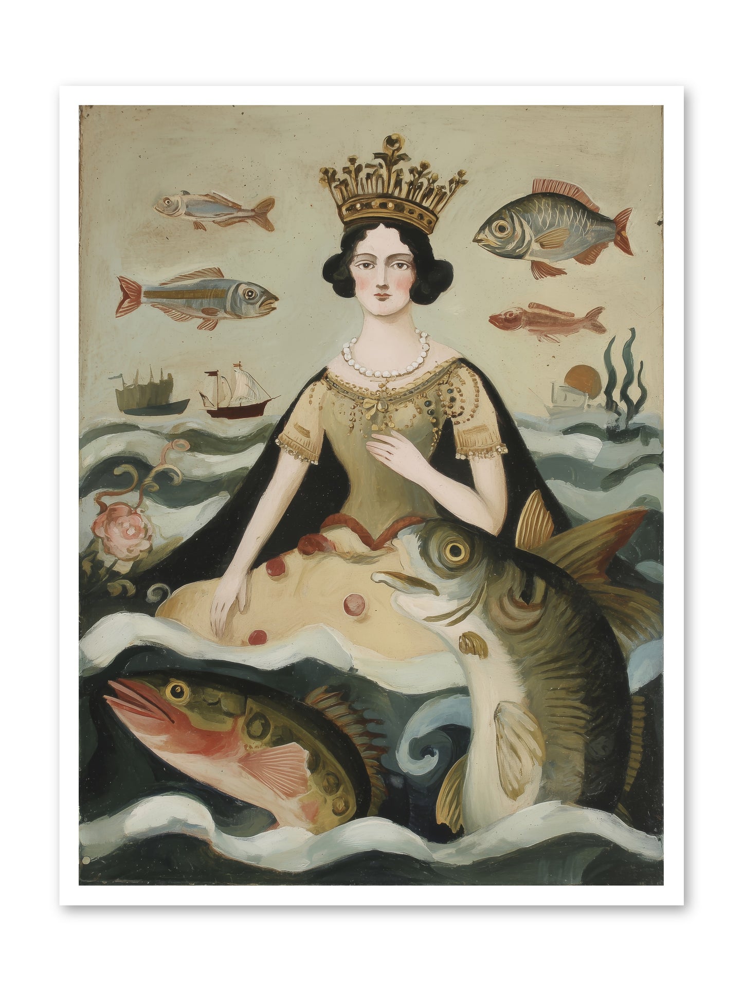 Sea Goddess Rising -- Loose Canvas Print 30x40