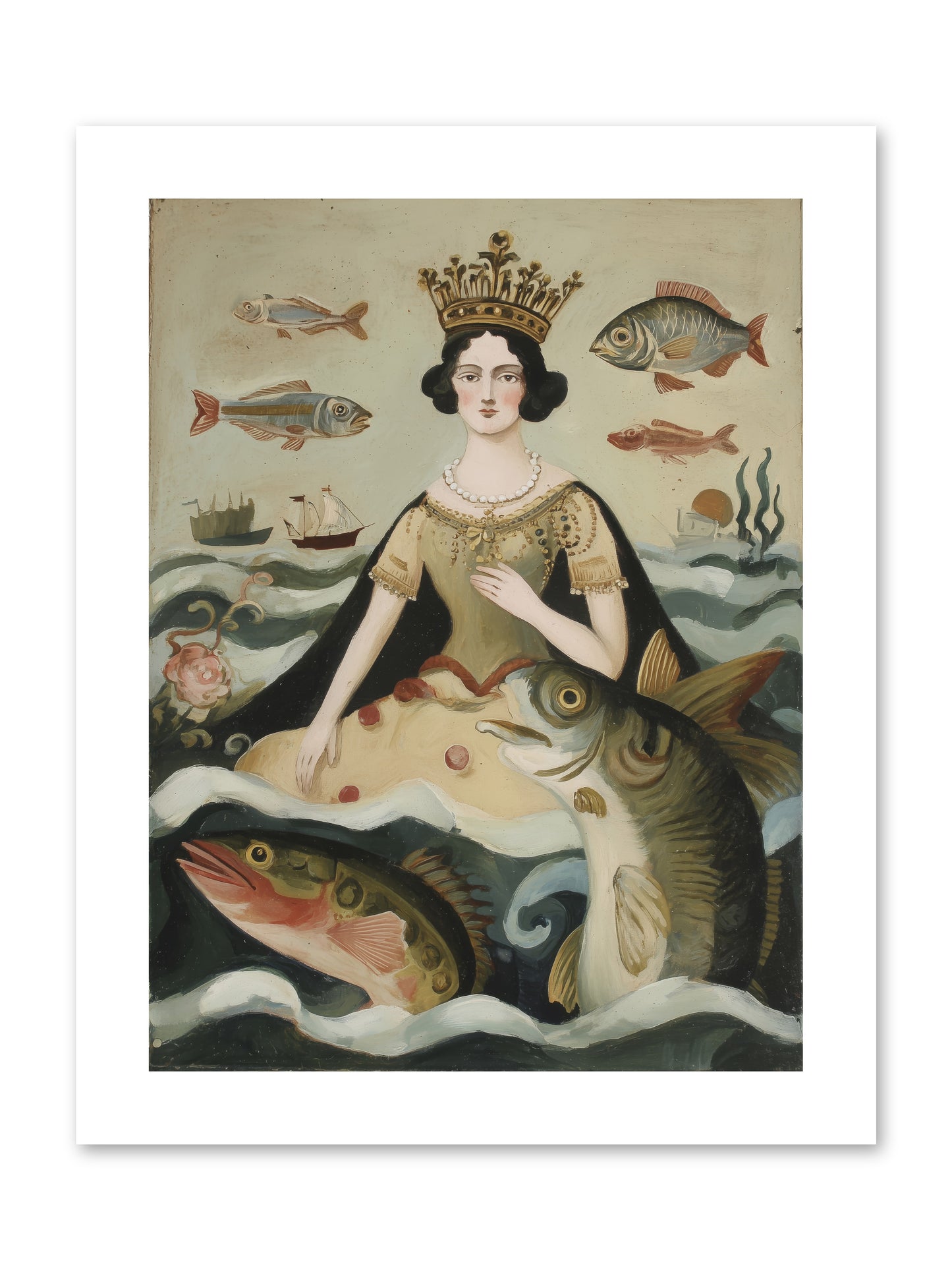 Sea Goddess Rising -- Paper Print 9x12