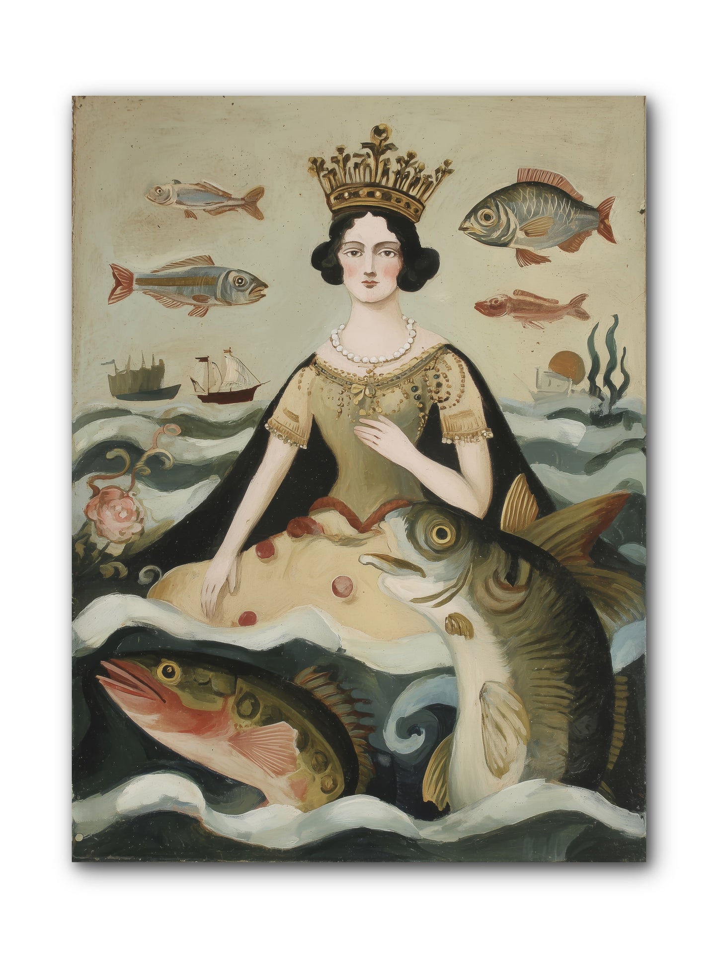 Sea Goddess Rising -- Wrapped Canvas 9x12