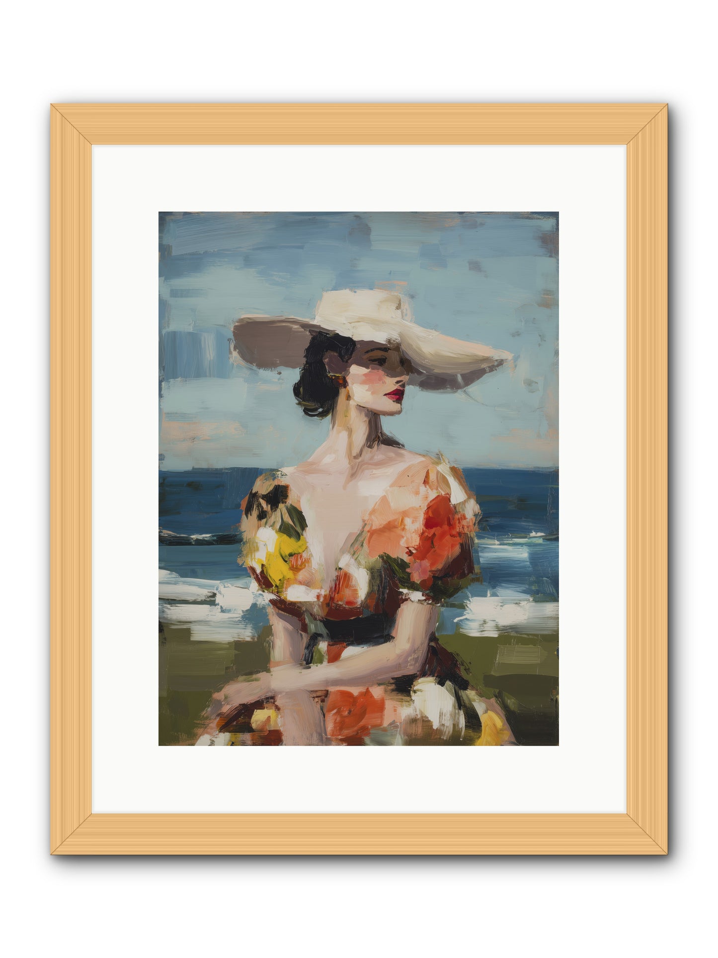 Sea Wind Portrait -- Framed Print - Natural 12x16