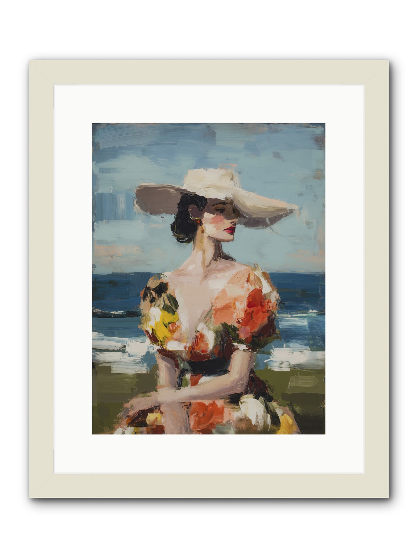 Sea Wind Portrait -- Framed Print - White 12x16