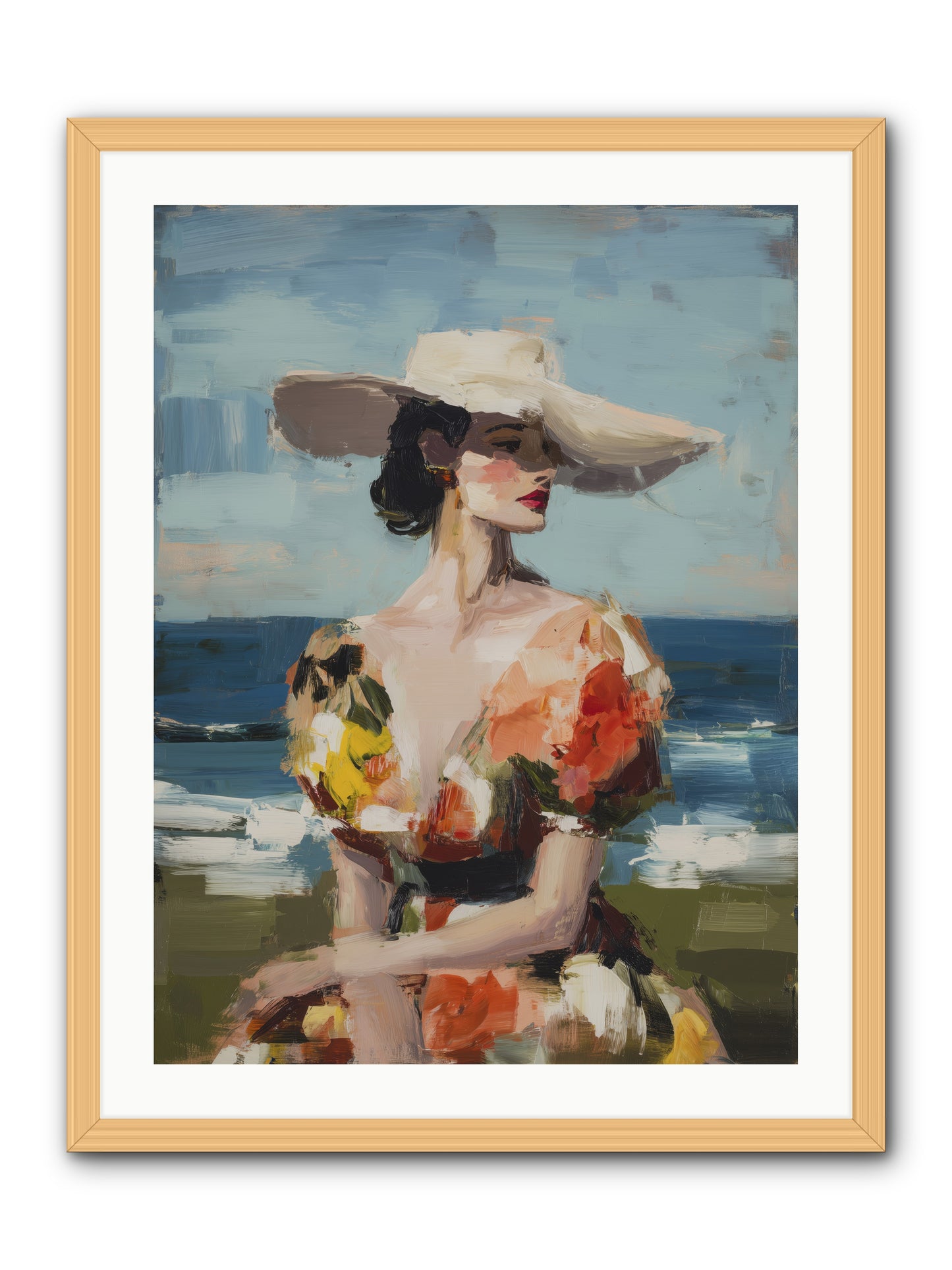 Sea Wind Portrait -- Framed Print - Natural 24x32