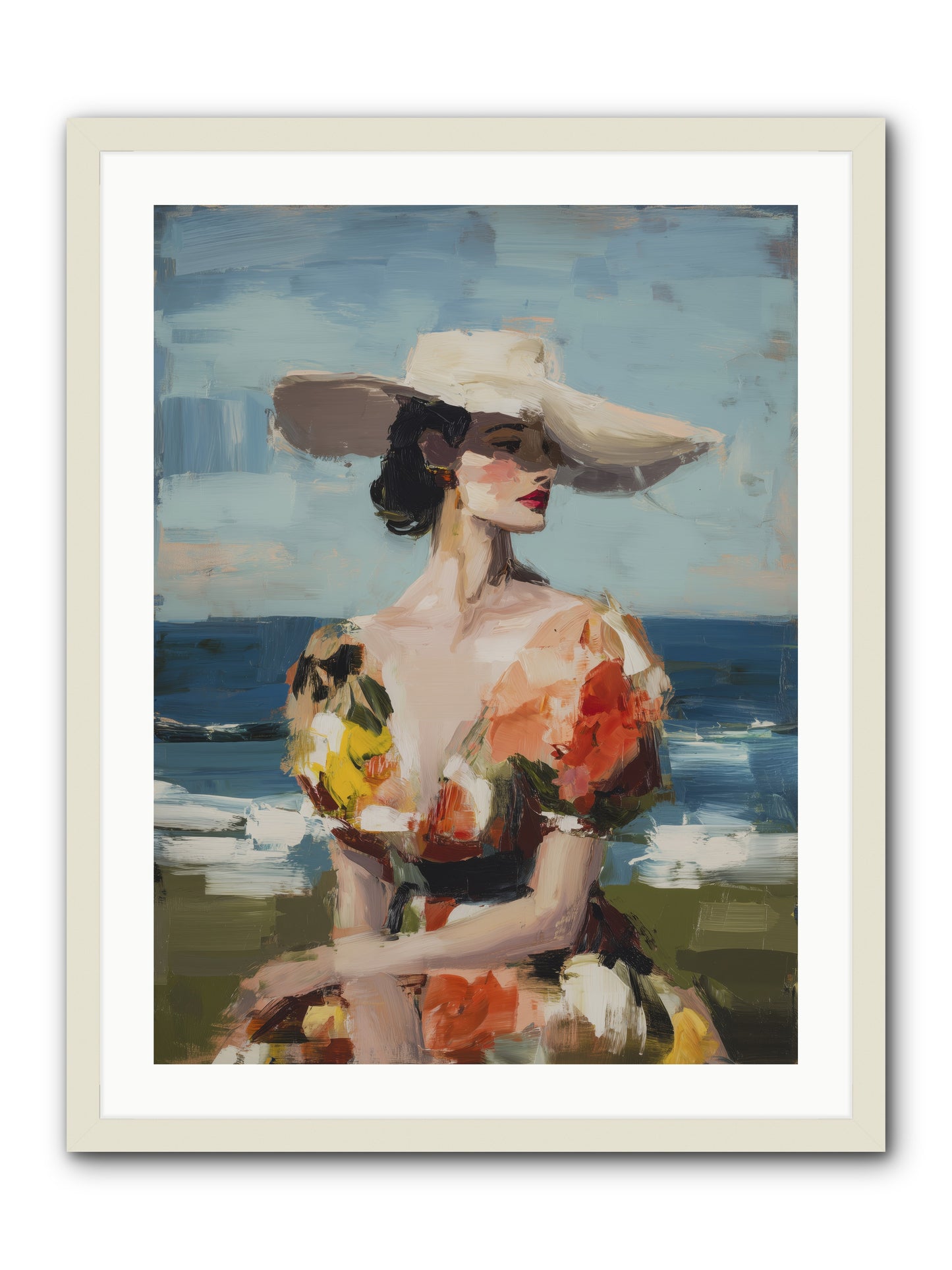 Sea Wind Portrait -- Framed Print - White 24x32