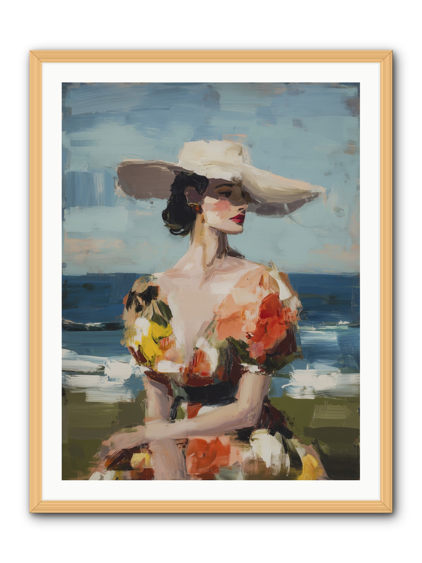 Sea Wind Portrait -- Framed Print - Natural 30x40