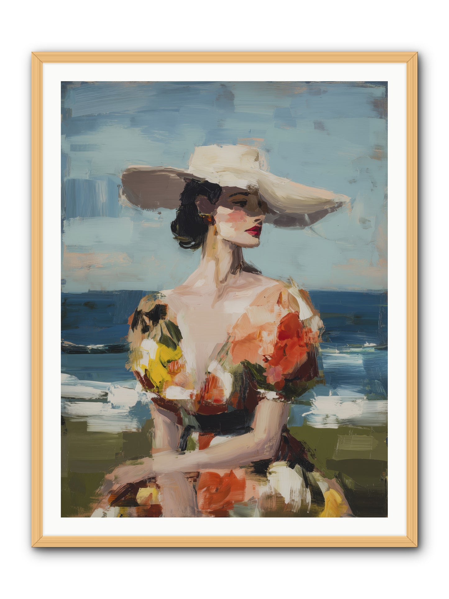 Sea Wind Portrait -- Framed Print - Natural 36x48