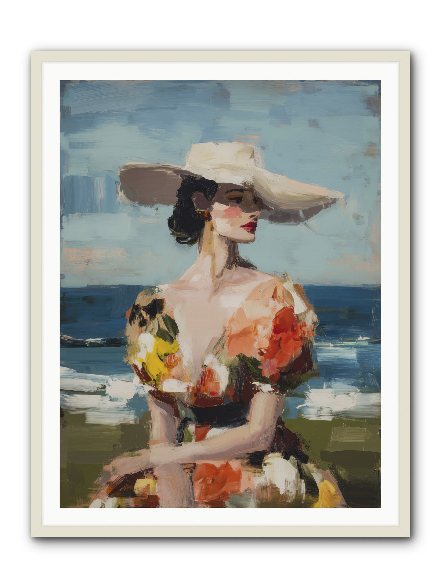 Sea Wind Portrait -- Framed Print - White 36x48