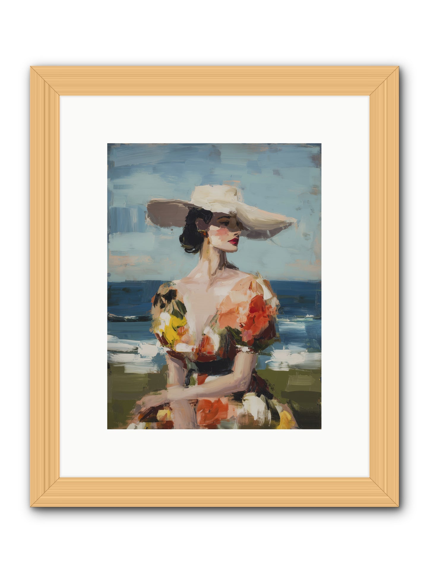 Sea Wind Portrait -- Framed Print - Natural 9x12