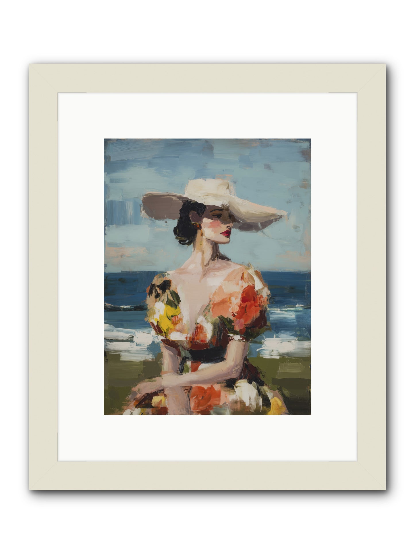 Sea Wind Portrait -- Framed Print - White 9x12