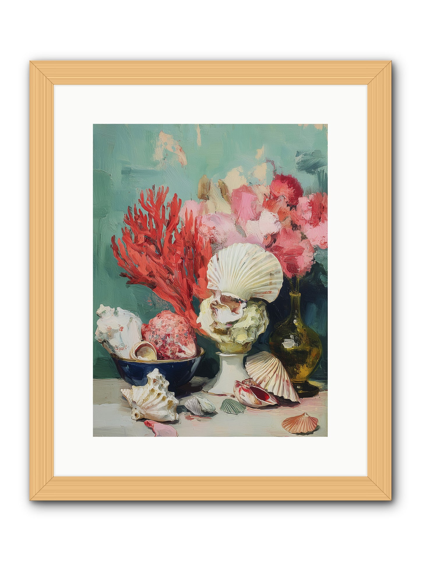 Sea's Artistry -- Framed Print - Natural 12x16