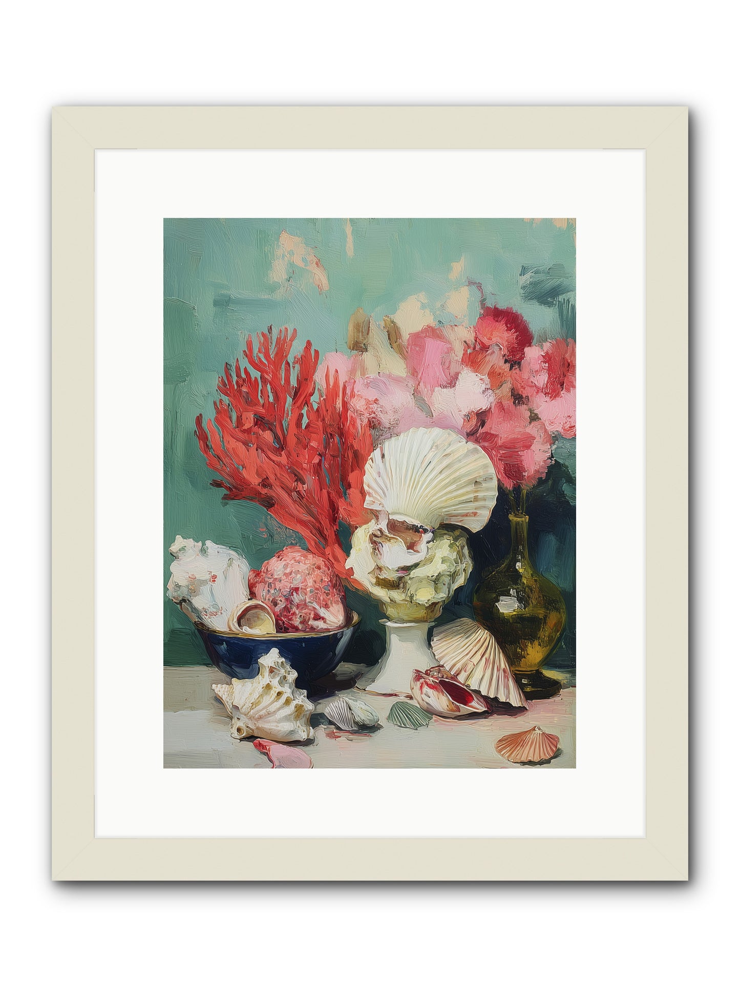 Sea's Artistry -- Framed Print - White 12x16