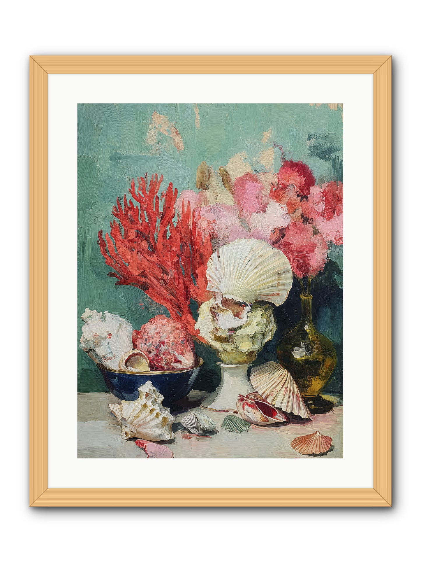 Sea's Artistry -- Framed Print - Natural 18x24