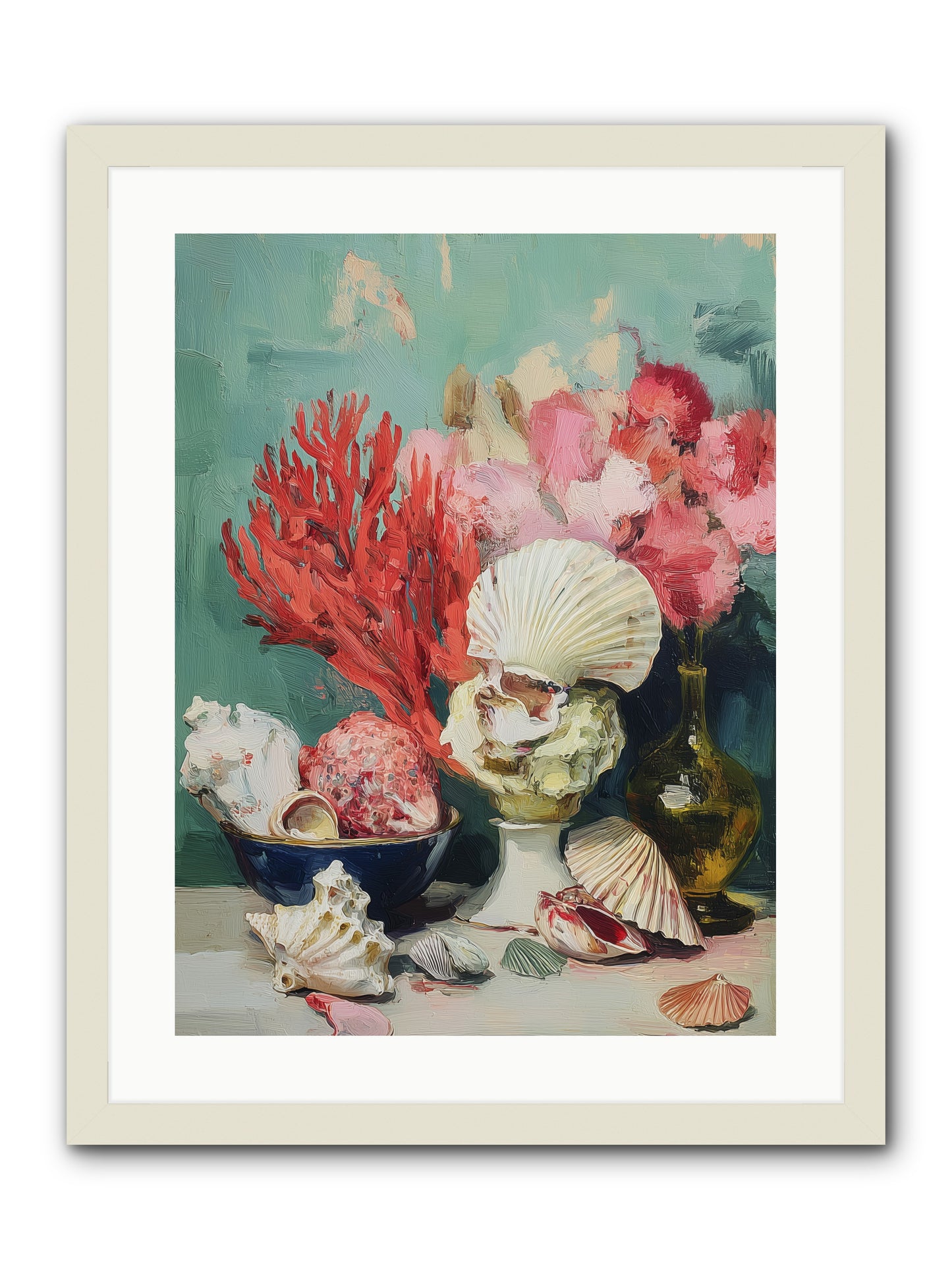Sea's Artistry -- Framed Print - White 18x24