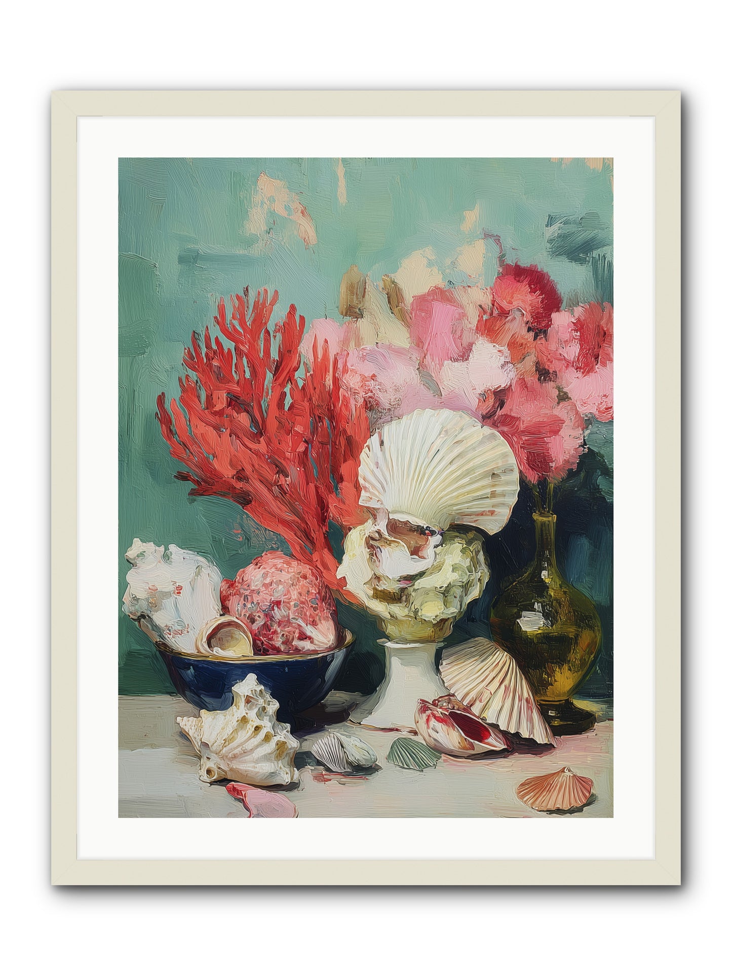 Sea's Artistry -- Framed Print - White 24x32