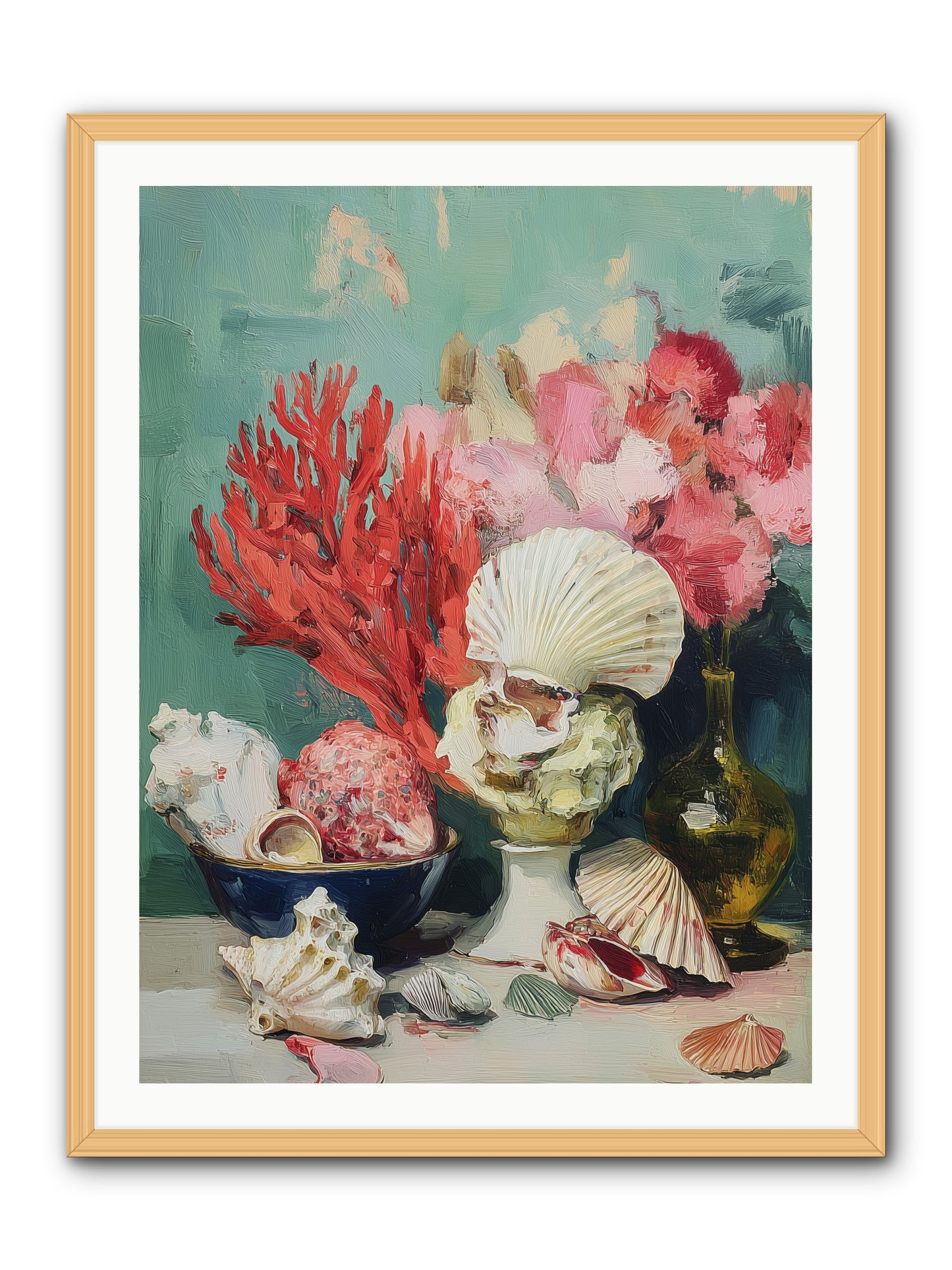 Sea's Artistry -- Framed Print - Natural 30x40
