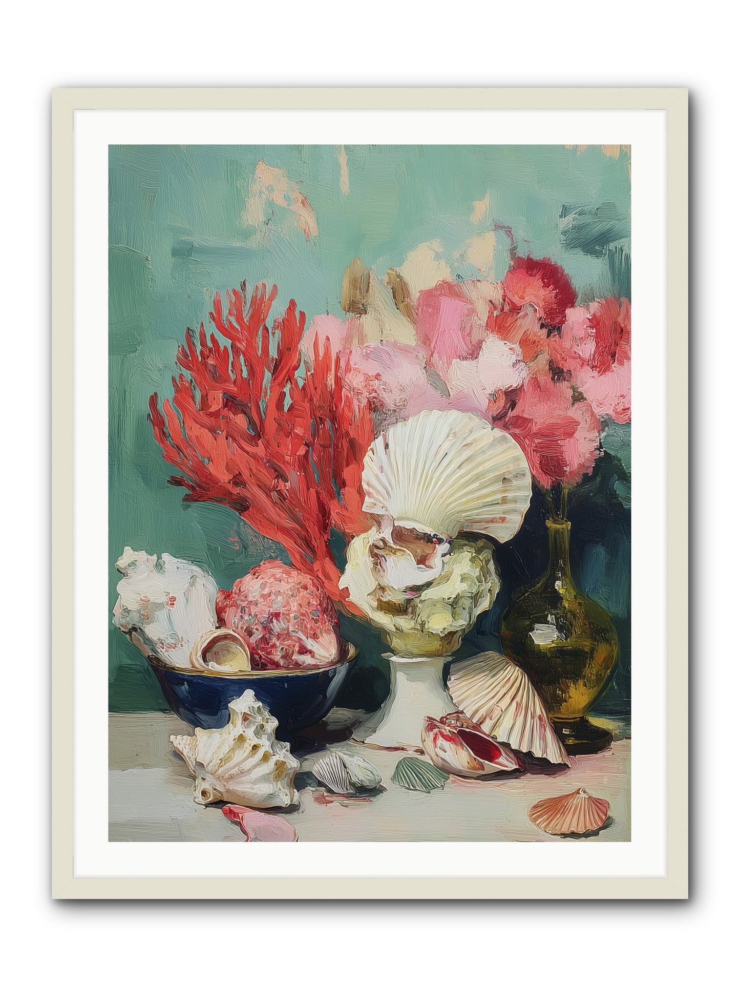 Sea's Artistry -- Framed Print - White 30x40