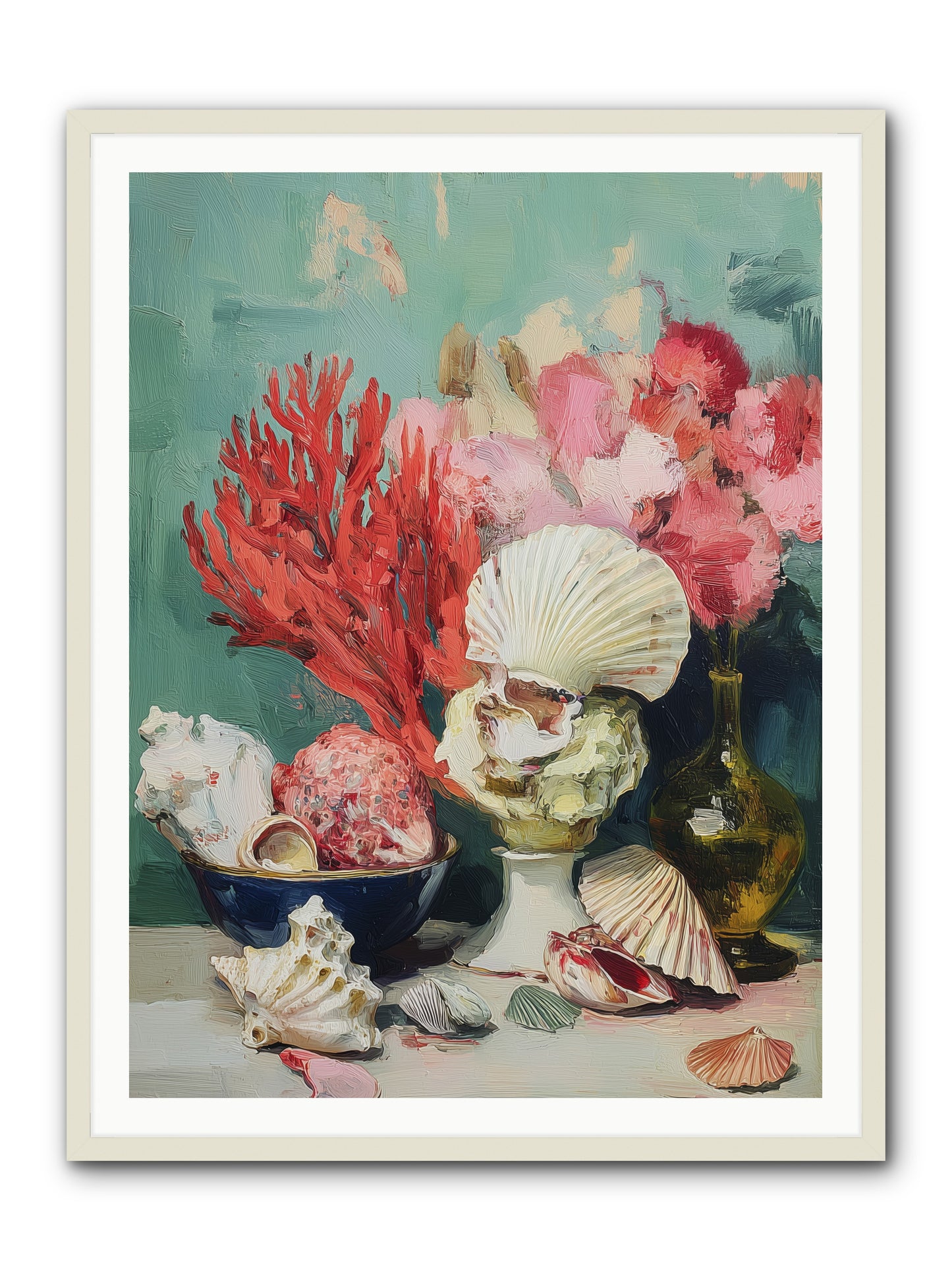 Sea's Artistry -- Framed Print - White 36x48