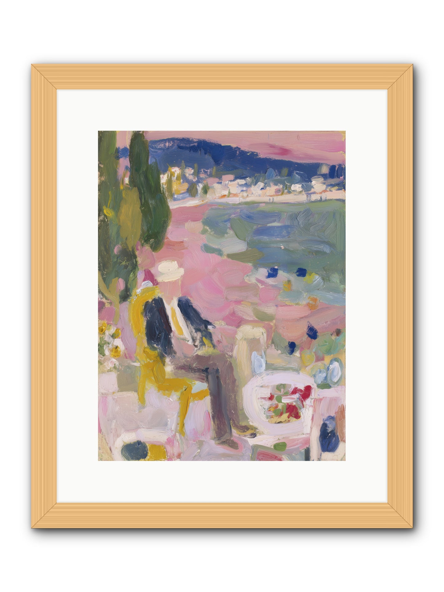 Sea's Panorama -- Framed Print - Natural 12x16