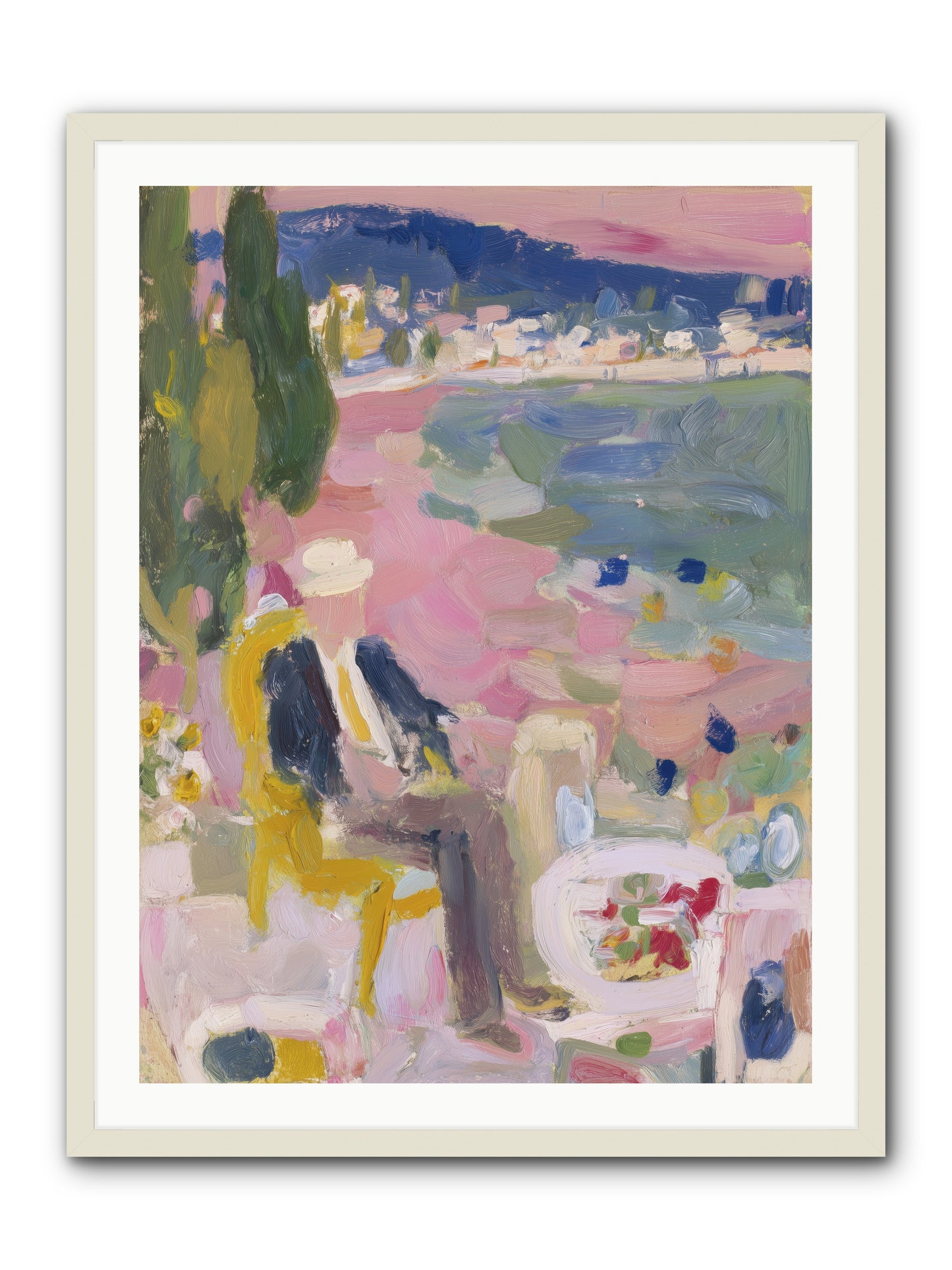 Sea's Panorama -- Framed Print - White 30x40