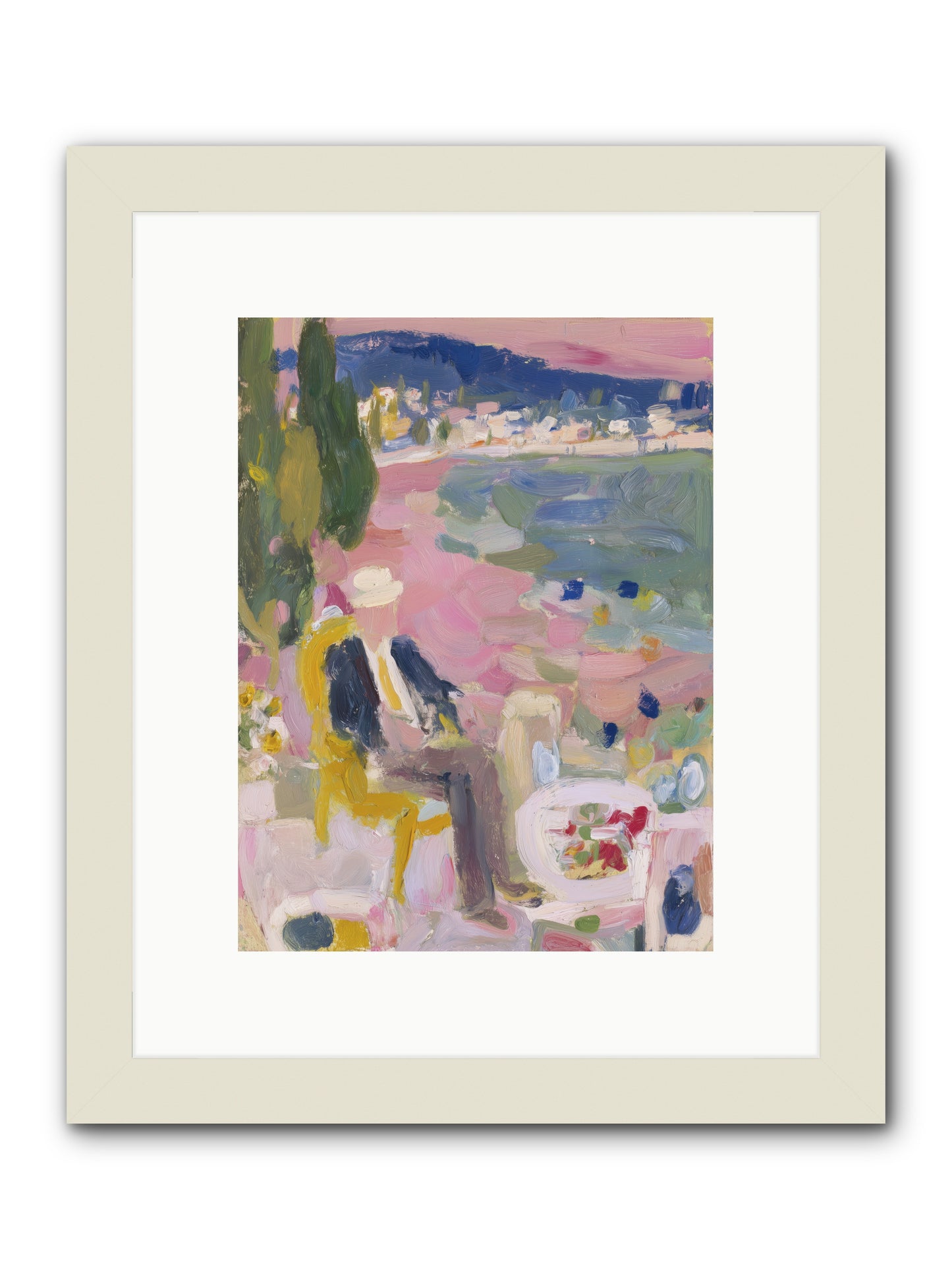 Sea's Panorama -- Framed Print - White 9x12
