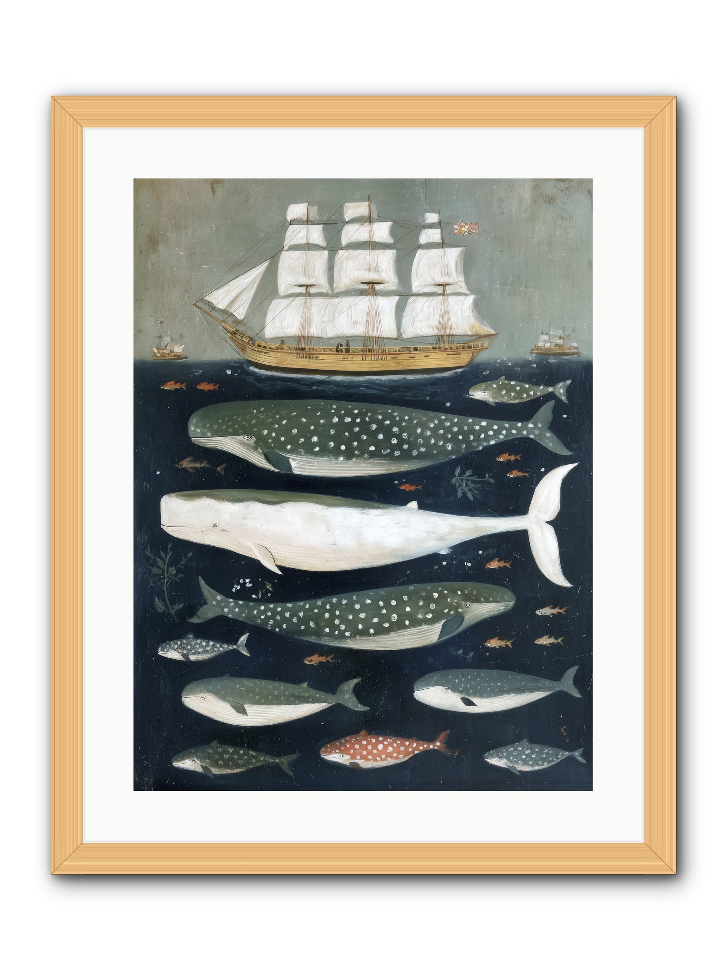 Sea's Parliament -- Framed Print - Natural 18x24