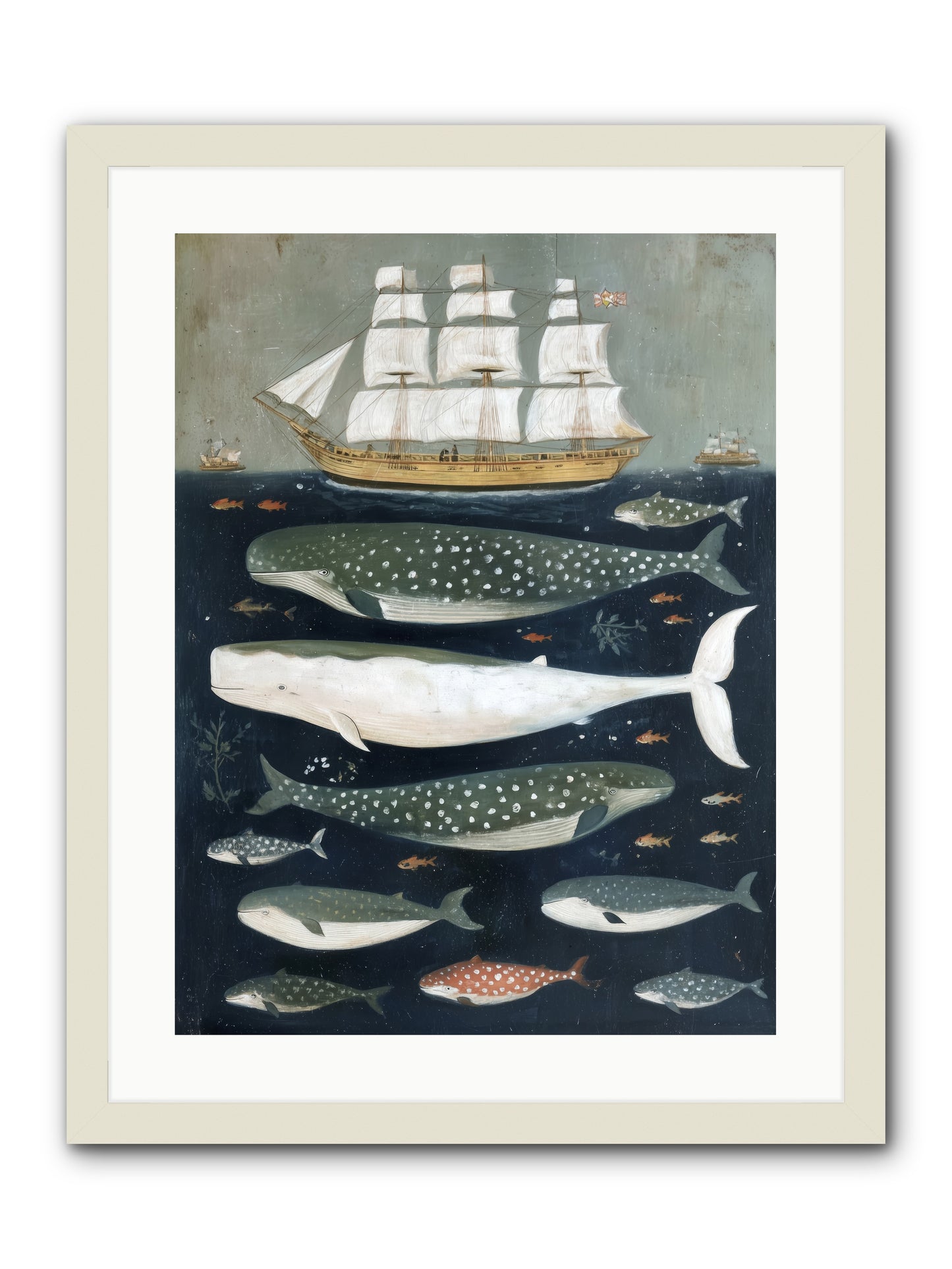 Sea's Parliament -- Framed Print - White 18x24