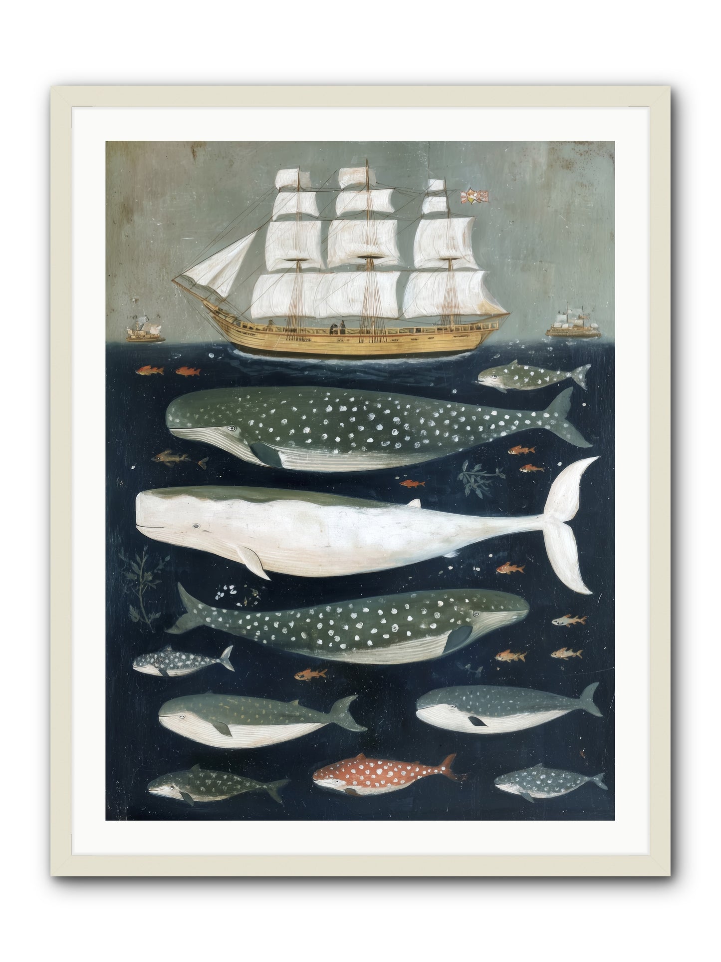 Sea's Parliament -- Framed Print - White 30x40