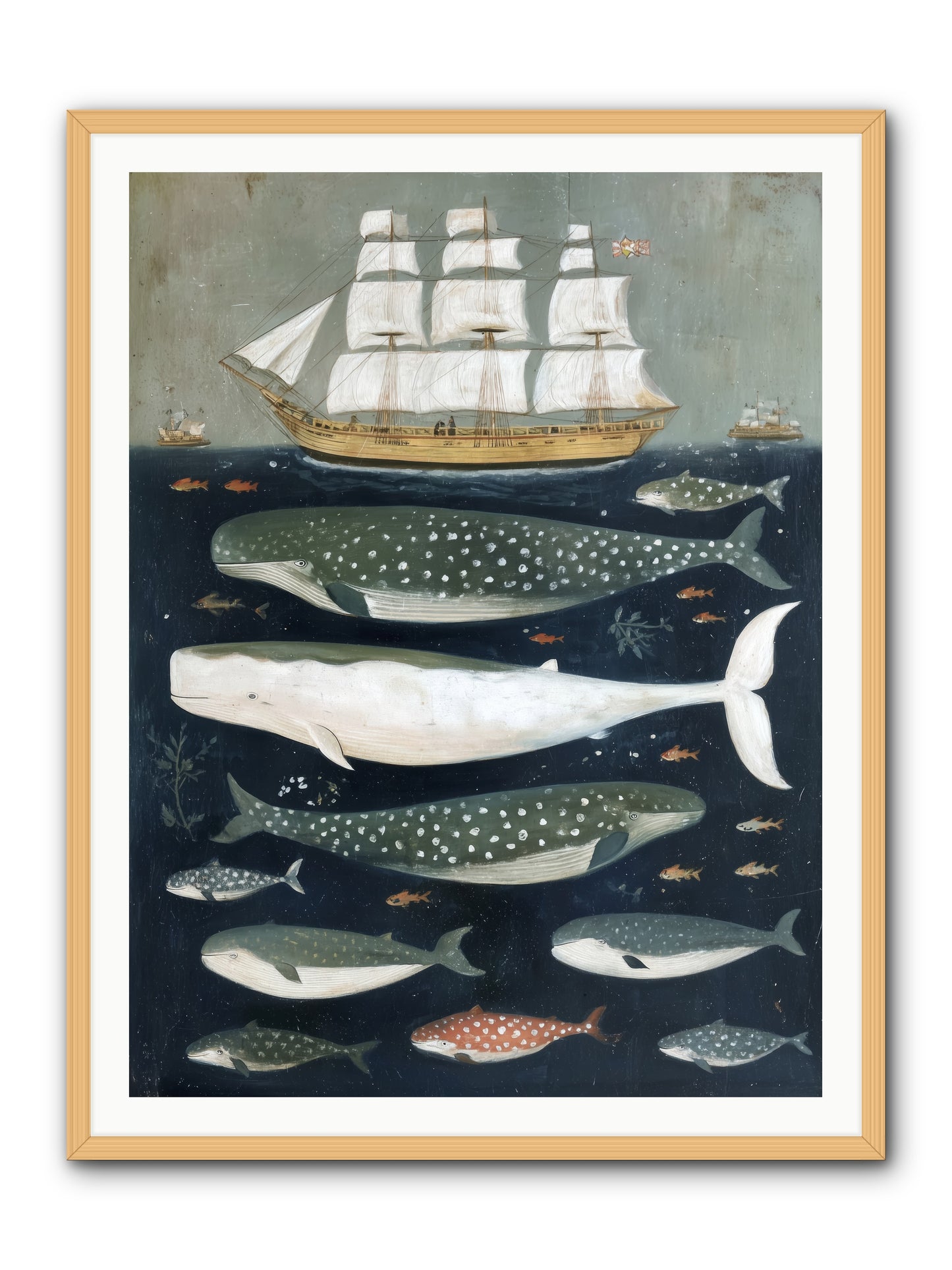 Sea's Parliament -- Framed Print - Natural 36x48