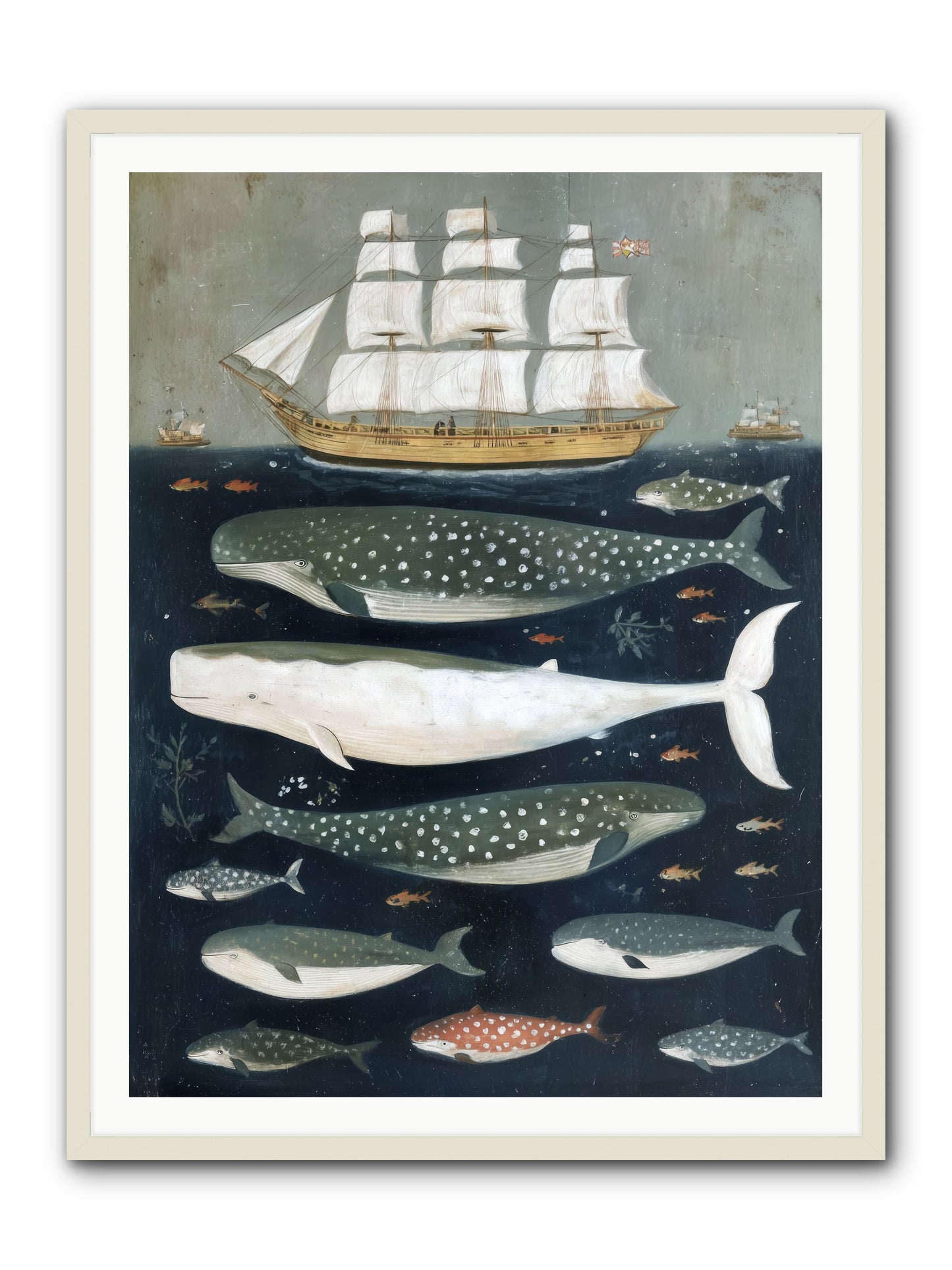 Sea's Parliament -- Framed Print - White 36x48