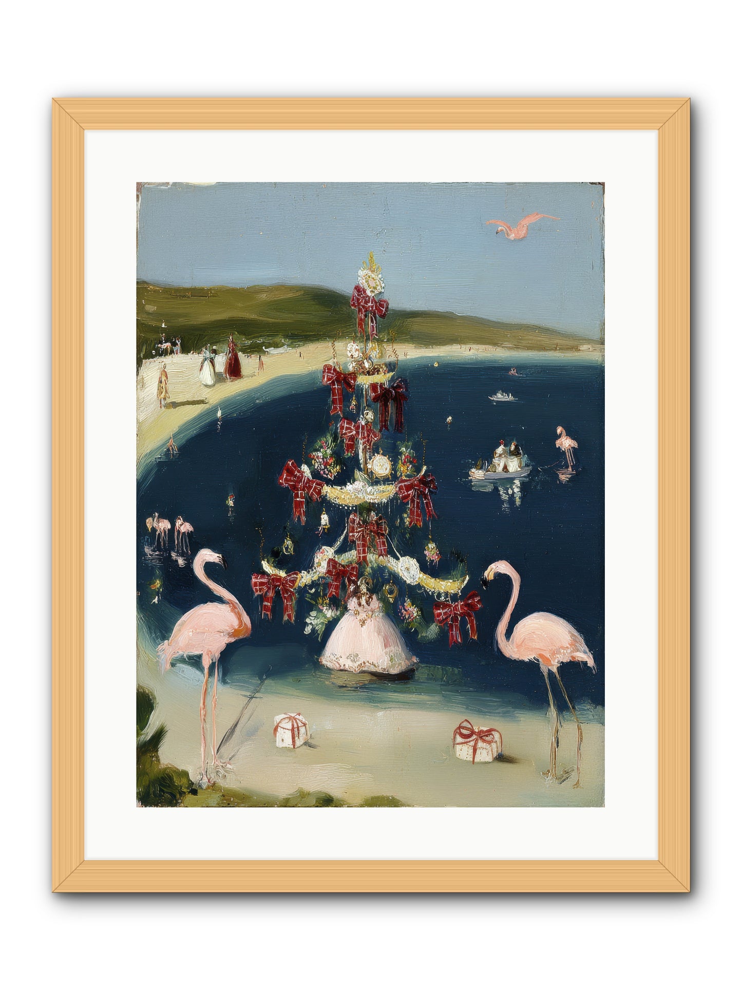 Seashells & Sleigh Bells -- Framed Print - Natural 18x24
