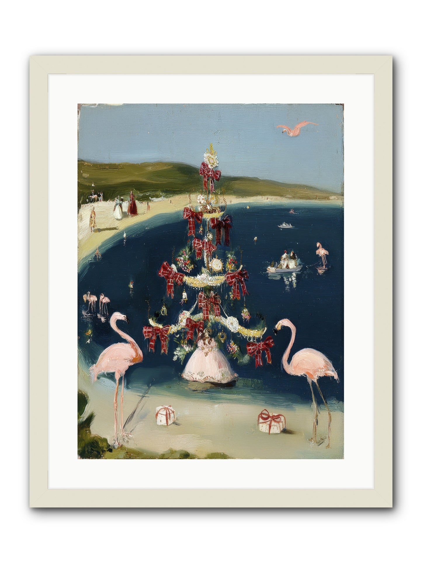 Seashells & Sleigh Bells -- Framed Print - White 18x24