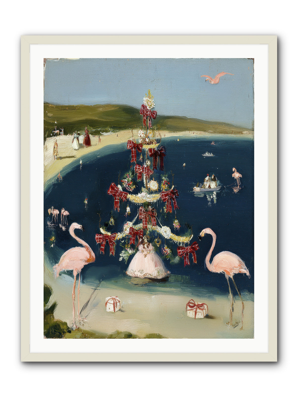 Seashells & Sleigh Bells -- Framed Print - White 30x40